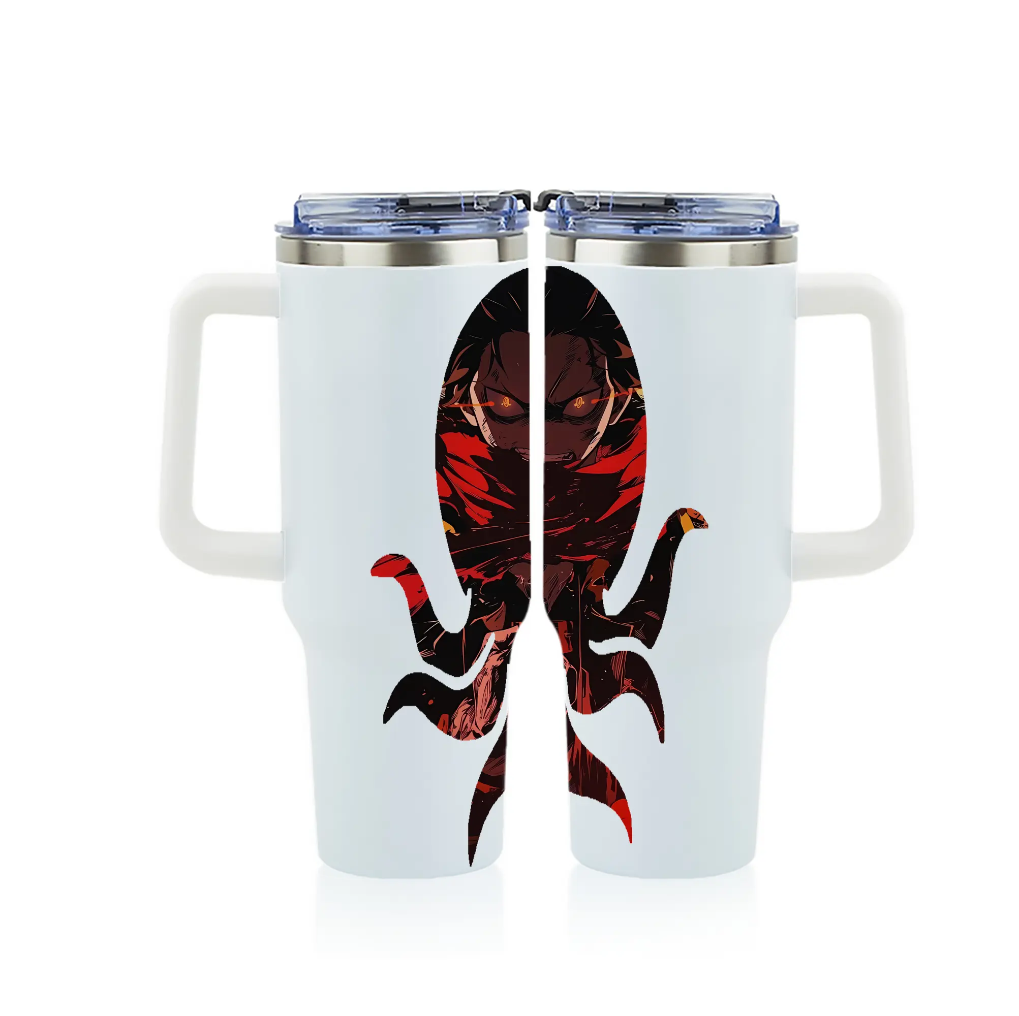 リゼロ グッズ ナツキ・スバル - 1200mL フルプリント車用タンブラー ・ 304ステンレス 内側 ・ 201ステンレス 外側 ・ 保温 保冷 ・ 通勤 ドライブ アウトドア用