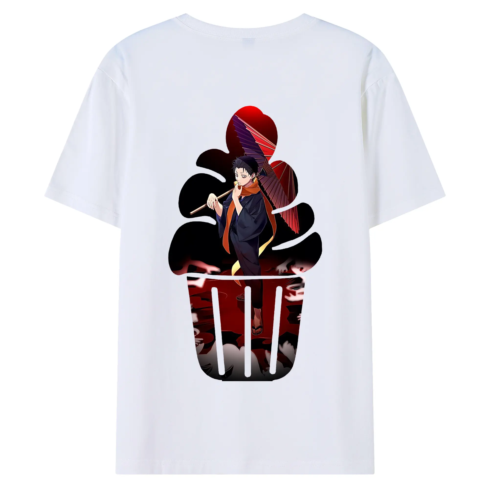 リゼロ グッズ ナツキ・スバル - 綿100％ 半袖Tシャツ ・ バックプリント ・ 快適 通気性 ・ 日常使い 散歩 スポーツ用