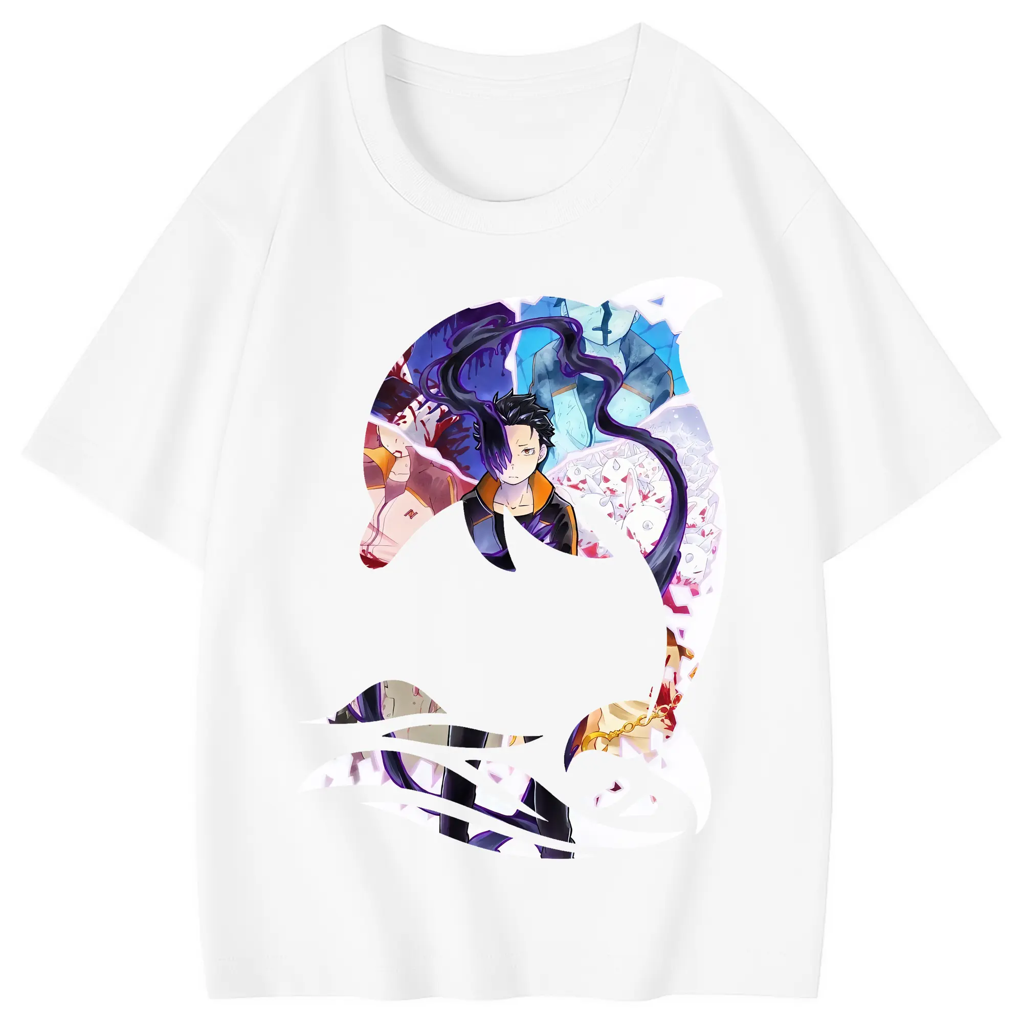 リゼロ グッズ ナツキ・スバル - 綿100％ キッズTシャツ ・ フロントプリント ・ 快適 通気性 ・ スポーツ カジュアル 散歩用