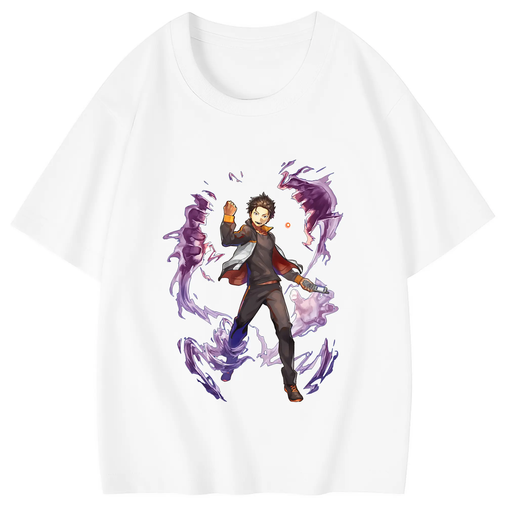 リゼロ グッズ ナツキ・スバル - 綿100％ キッズTシャツ ・ フロントプリント ・ 快適 通気性 ・ スポーツ カジュアル 散歩用