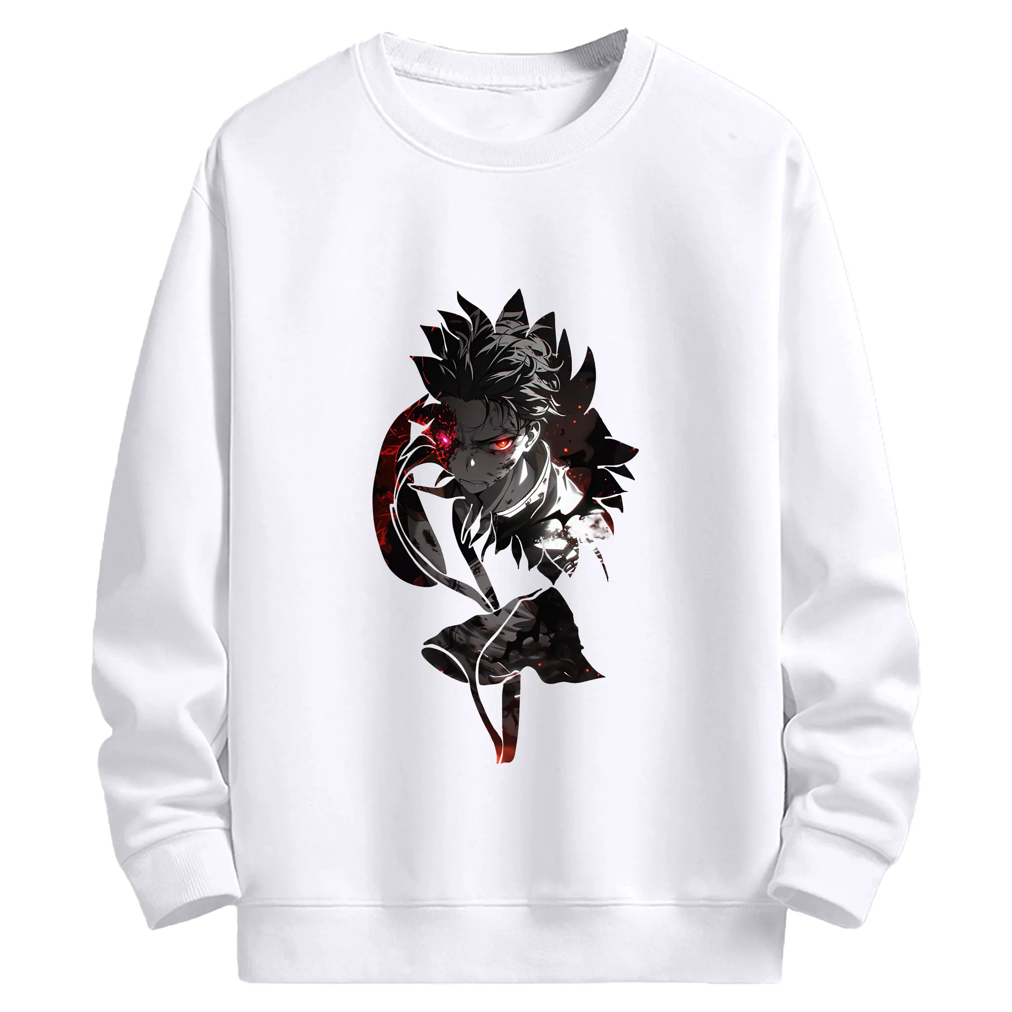 リゼロ グッズ ナツキ・スバル - 高品質 クルーネック スウェット ・ コットン59％ ポリエステル41％ ・ ユニセックス 長袖 トレーナー ・ カジュアル デイリー スポーツ 散歩用