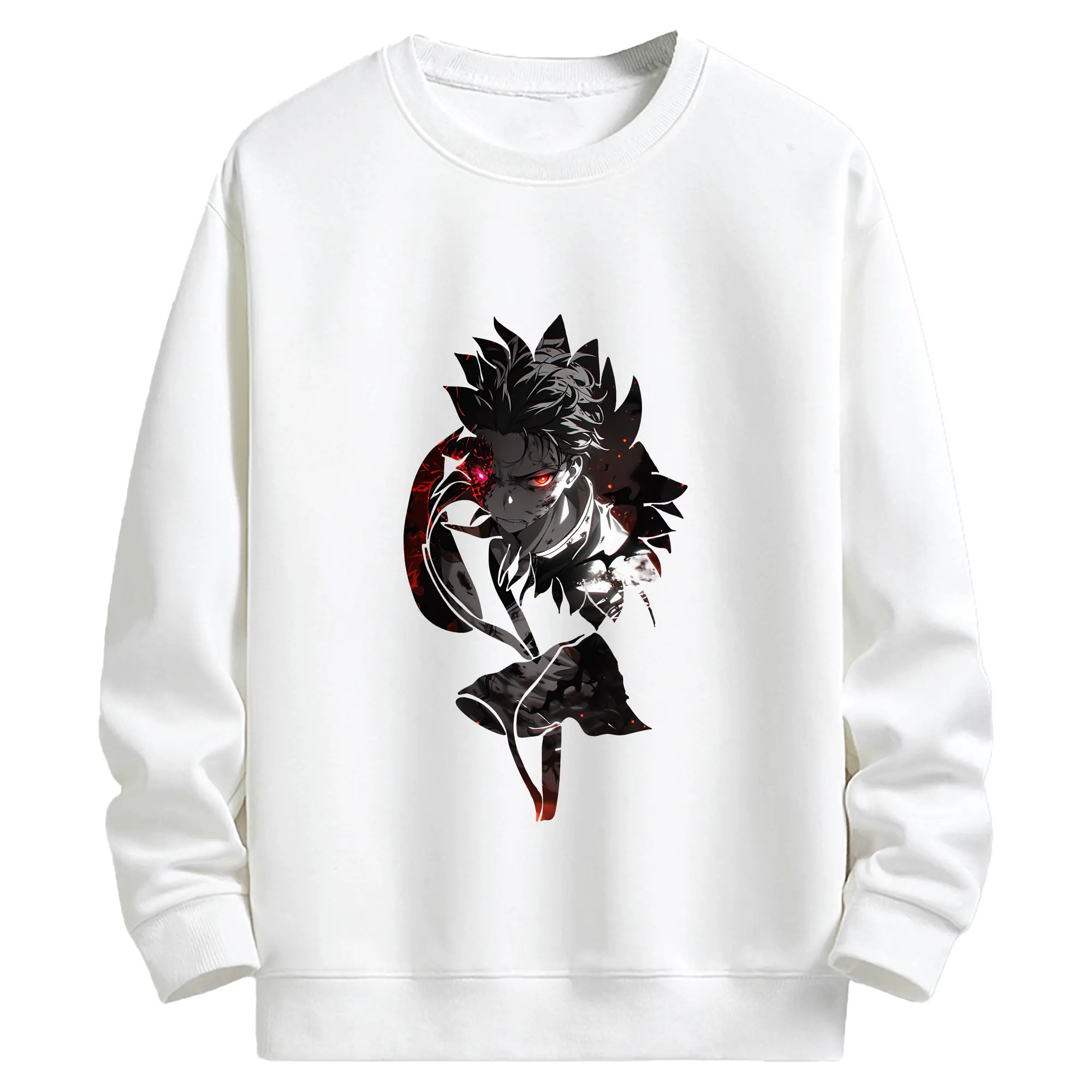 リゼロ グッズ ナツキ・スバル - キッズ クルーネックスウェットシャツ ・ フロントプリント ・ 綿80％ ポリエステル20％ ・ 快適 通学 スポーツ 日常使い お散歩用