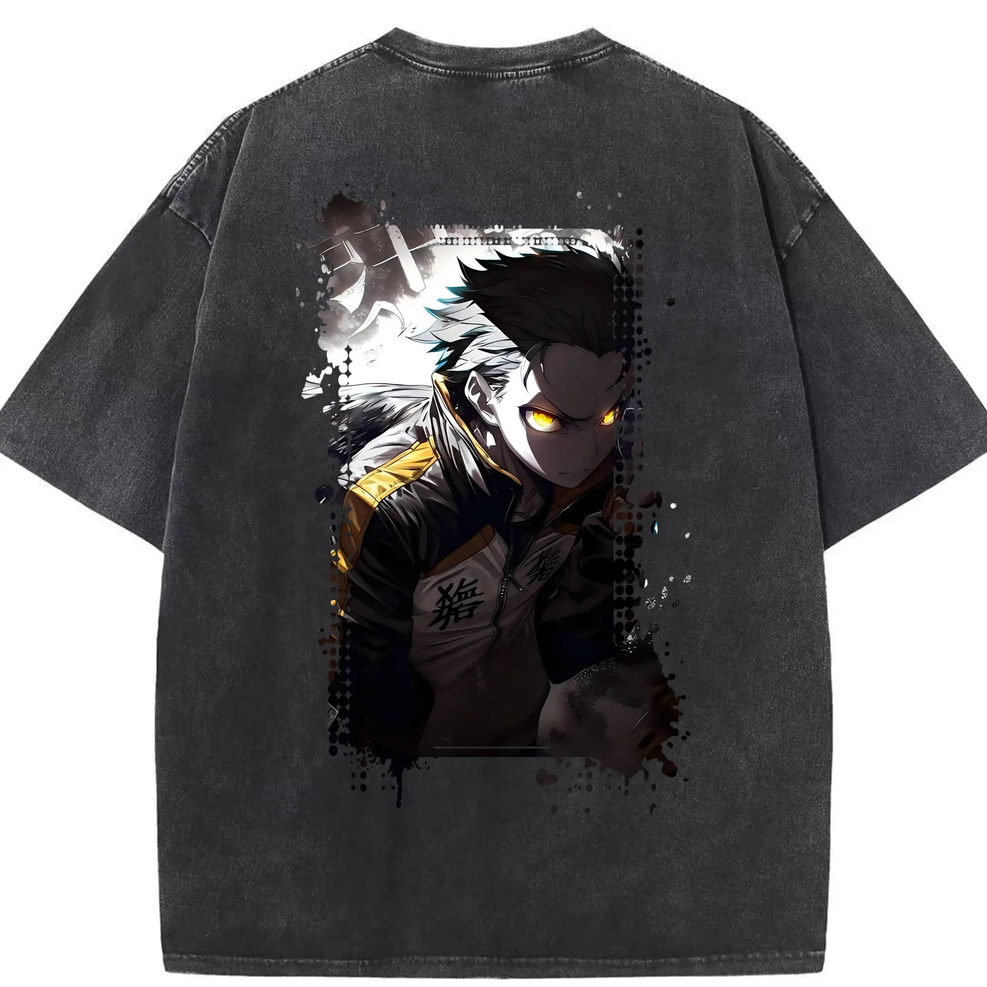 リゼロ グッズ ナツキ・スバル - 綿100％ ヴィンテージ風 半袖Tシャツ ・ 背面プリント ・ 柔らか肌触り ・ 通気性 快適 ・ スポーツ カジュアル 外出用