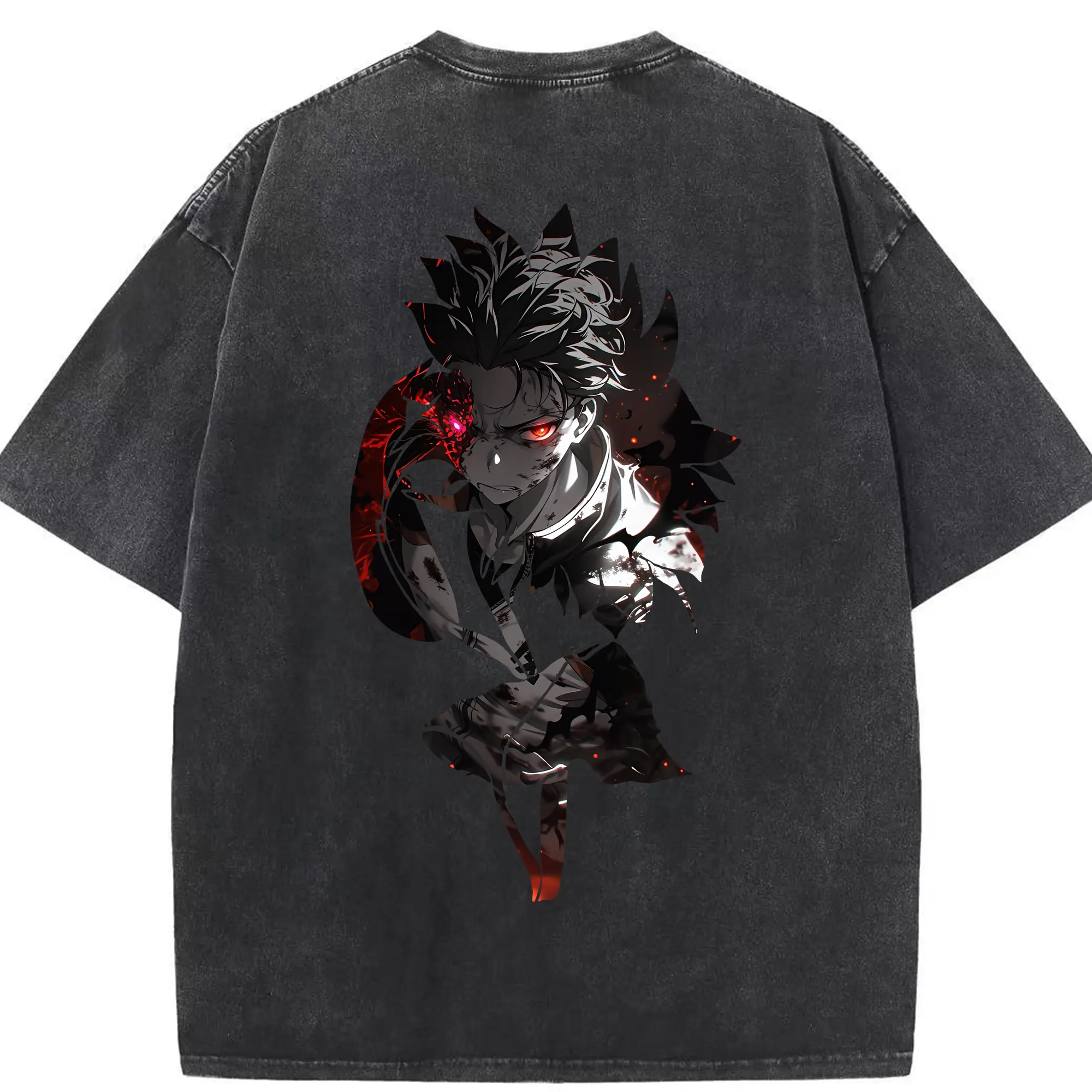 リゼロ グッズ ナツキ・スバル - 綿100％ ヴィンテージ風 半袖Tシャツ ・ 背面プリント ・ 柔らか肌触り ・ 通気性 快適 ・ スポーツ カジュアル 外出用