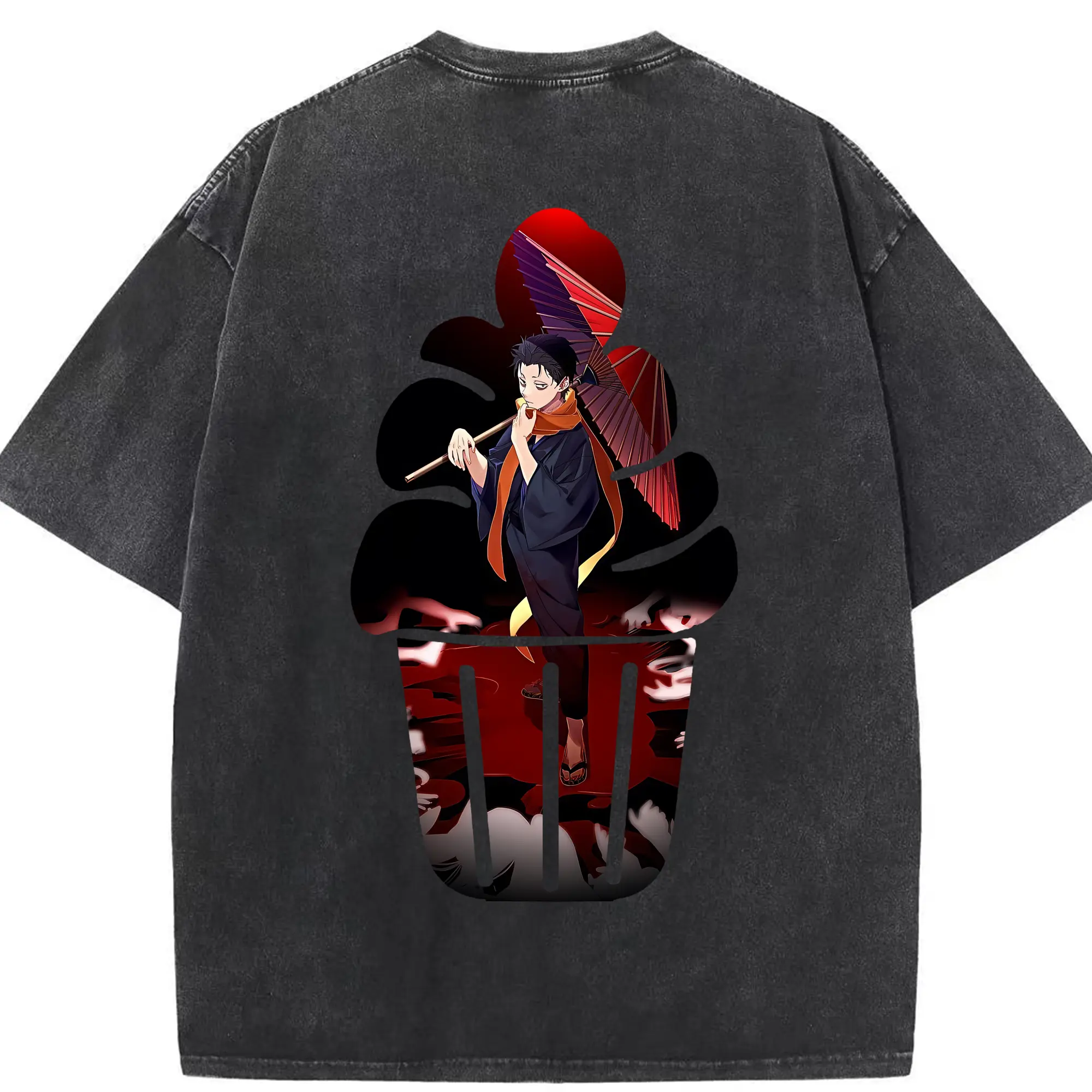 リゼロ グッズ ナツキ・スバル - 綿100％ ヴィンテージ風 半袖Tシャツ ・ 背面プリント ・ 柔らか肌触り ・ 通気性 快適 ・ スポーツ カジュアル 外出用