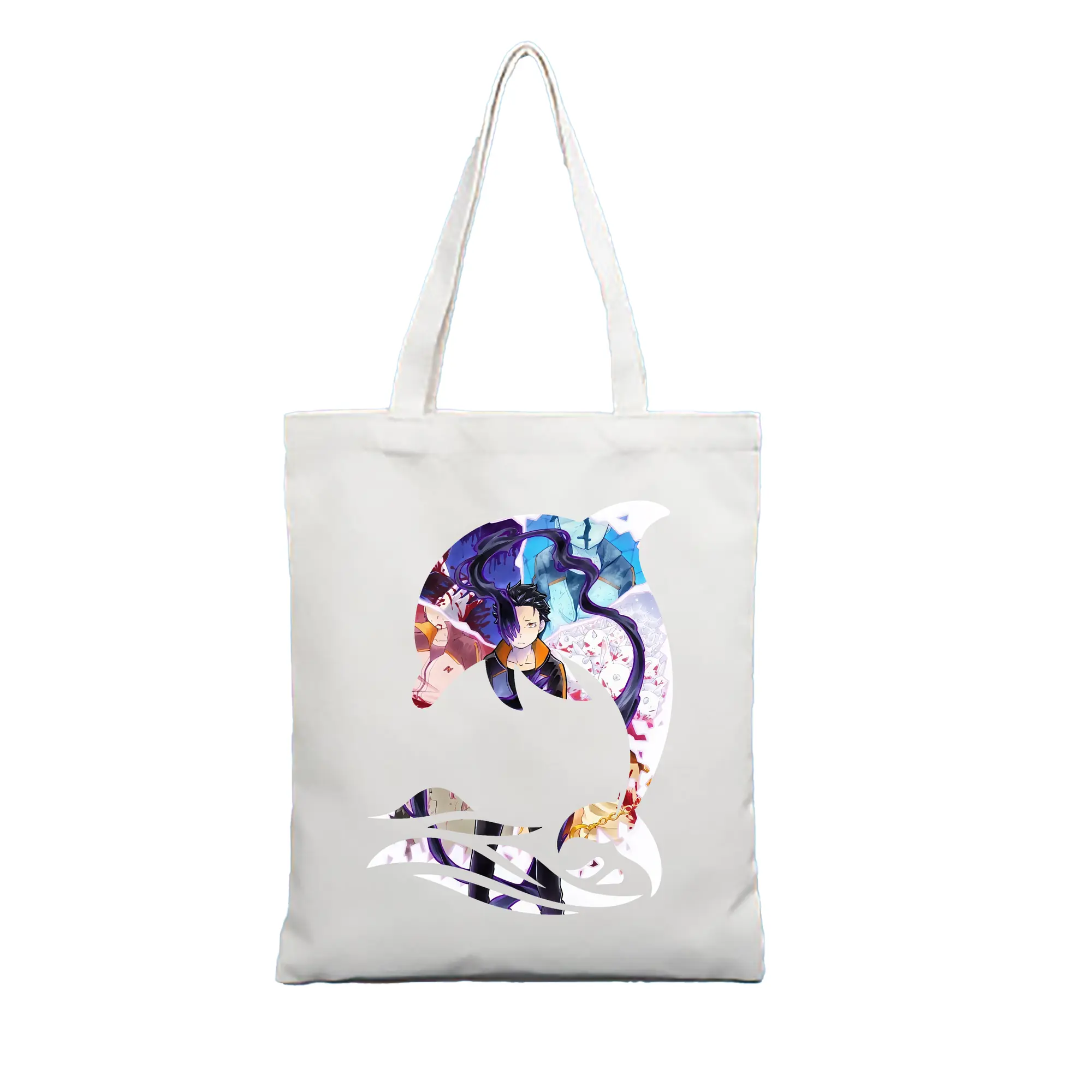 リゼロ グッズ ナツキ・スバル - 縦型キャンバス手提げバッグ（トートバッグ） ・ キャンバス素材 ・ ショッピング用 ・ 軽量 丈夫 お手入れ簡単