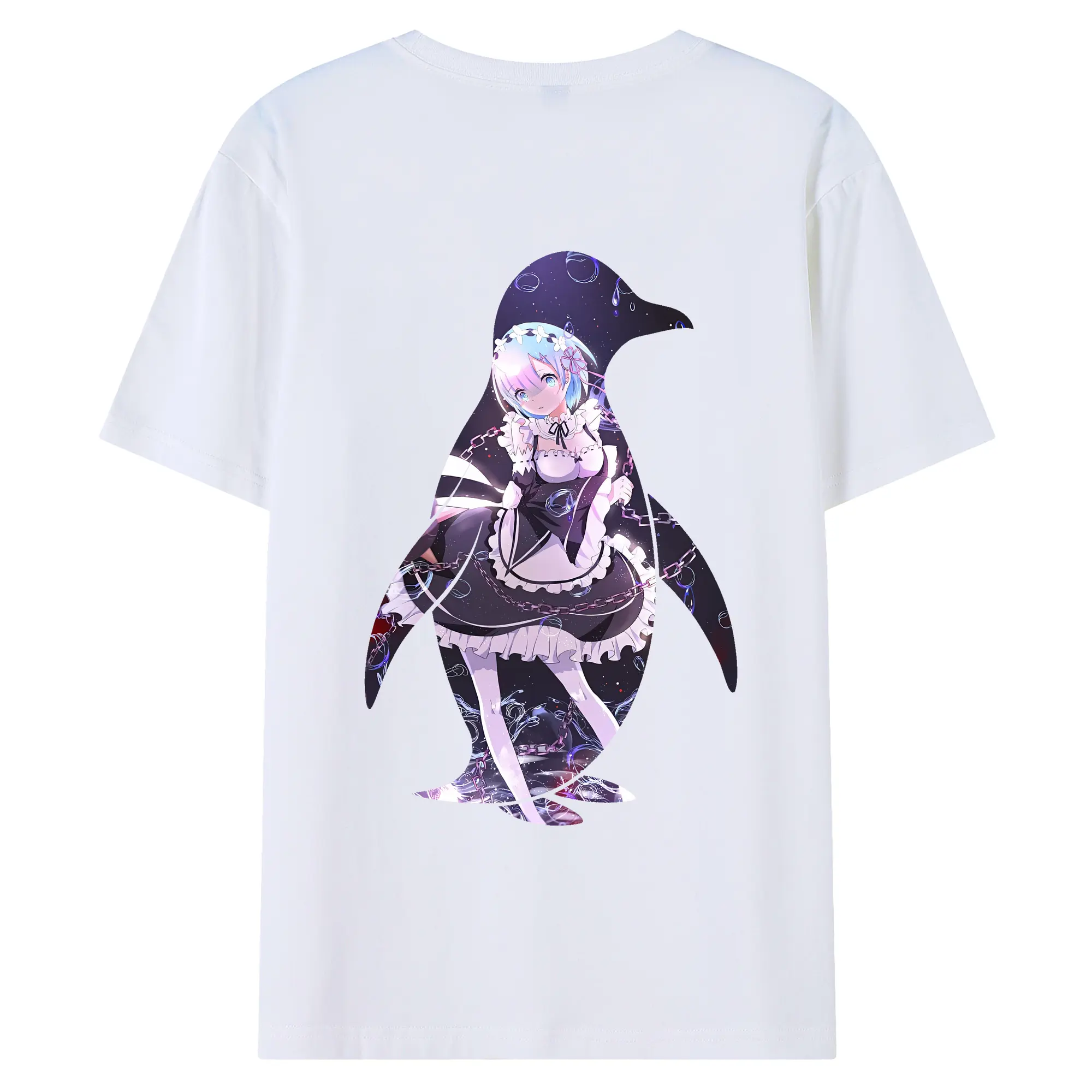 リゼロ グッズ レム - 綿100％ 半袖Tシャツ ・ バックプリント ・ 快適 通気性 ・ 日常使い 散歩 スポーツ用