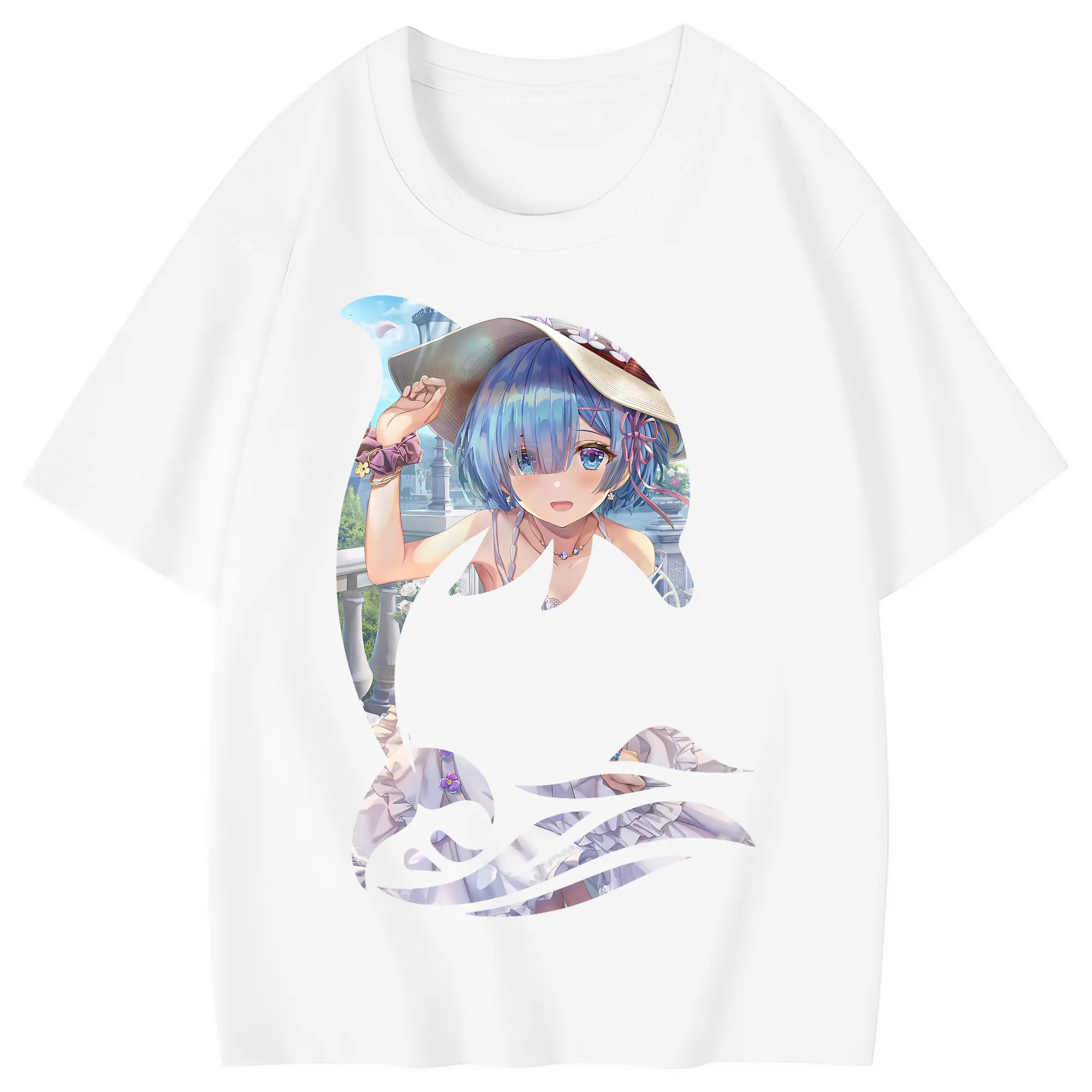 リゼロ グッズ レム - 綿100％ キッズTシャツ ・ フロントプリント ・ 快適 通気性 ・ スポーツ カジュアル 散歩用