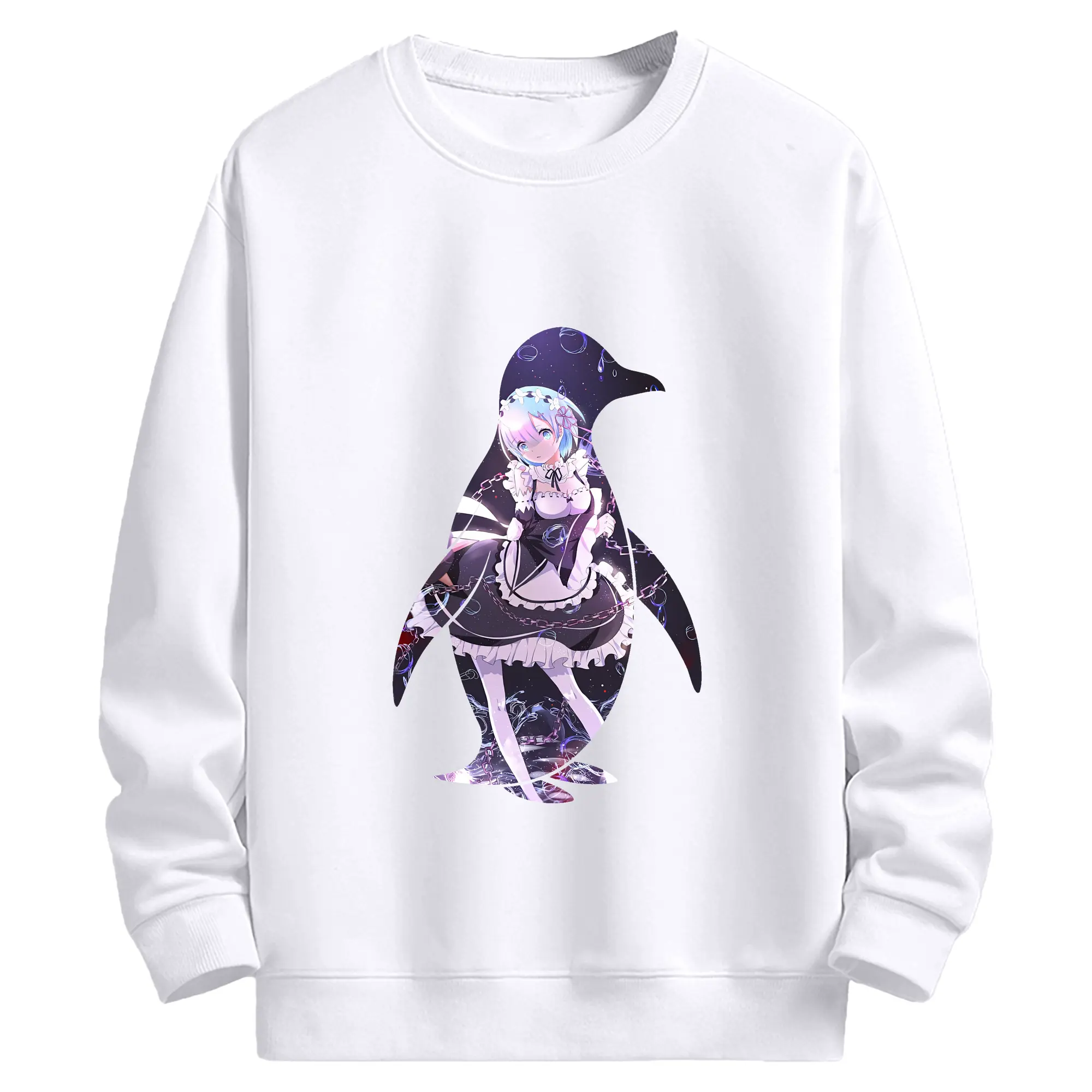 リゼロ グッズ レム - 高品質 クルーネック スウェット ・ コットン59％ ポリエステル41％ ・ ユニセックス 長袖 トレーナー ・ カジュアル デイリー スポーツ 散歩用