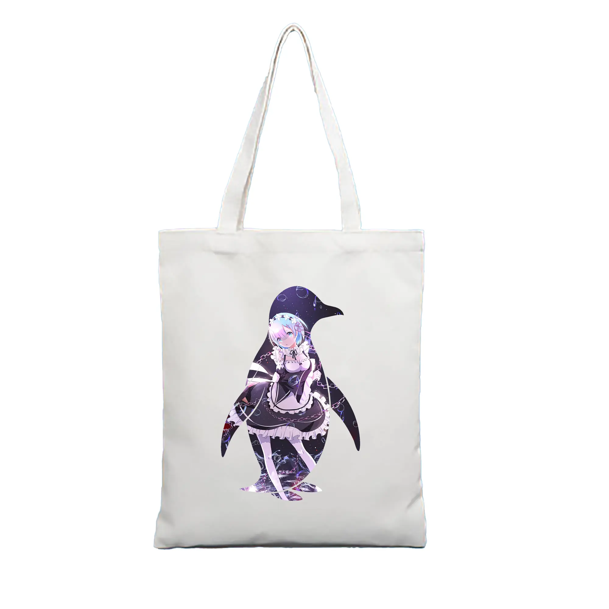 リゼロ グッズ レム - 縦型キャンバス手提げバッグ（トートバッグ） ・ キャンバス素材 ・ ショッピング用 ・ 軽量 丈夫 お手入れ簡単