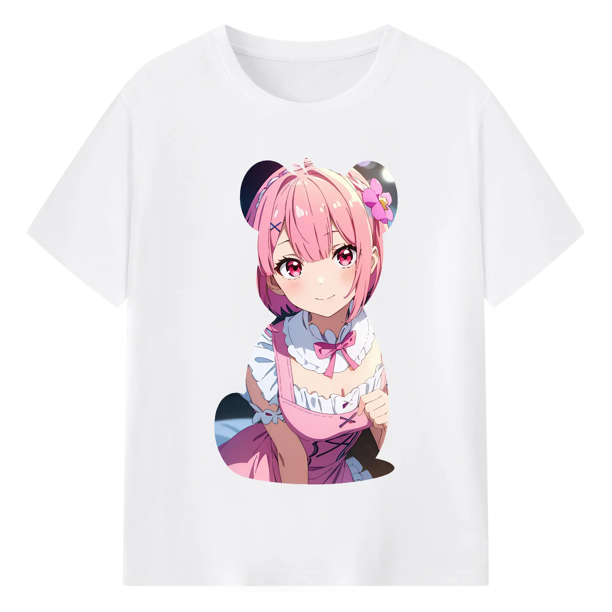 リゼロ グッズ ラム - 綿100％ 半袖Tシャツ ・ フロントプリント ・ 快適 通気性 ・ 日常使い 散歩 スポーツ用