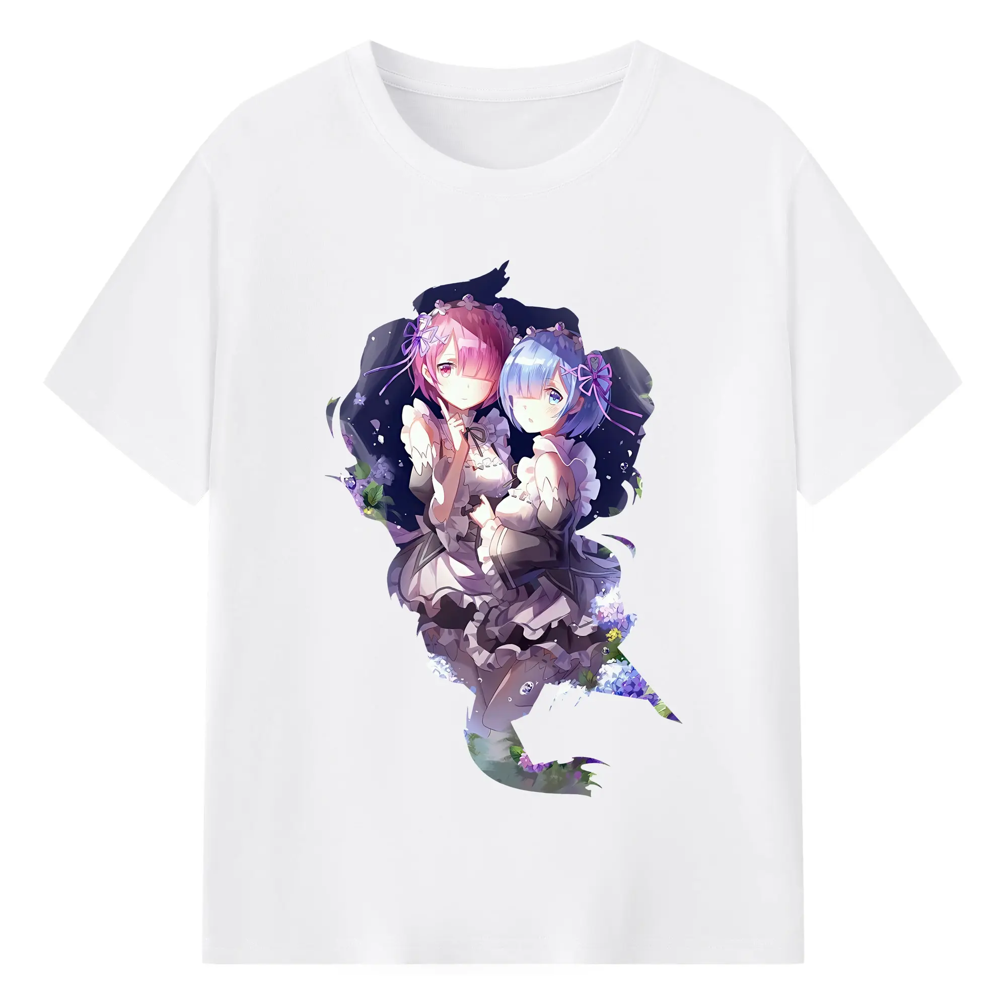 リゼロ グッズ ラム - 綿100％ 半袖Tシャツ ・ フロントプリント ・ 快適 通気性 ・ 日常使い 散歩 スポーツ用