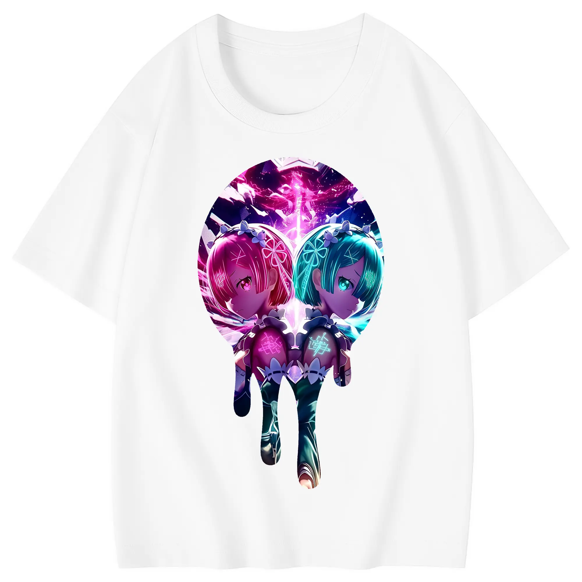 リゼロ グッズ ラム - 綿100％ キッズTシャツ ・ フロントプリント ・ 快適 通気性 ・ スポーツ カジュアル 散歩用