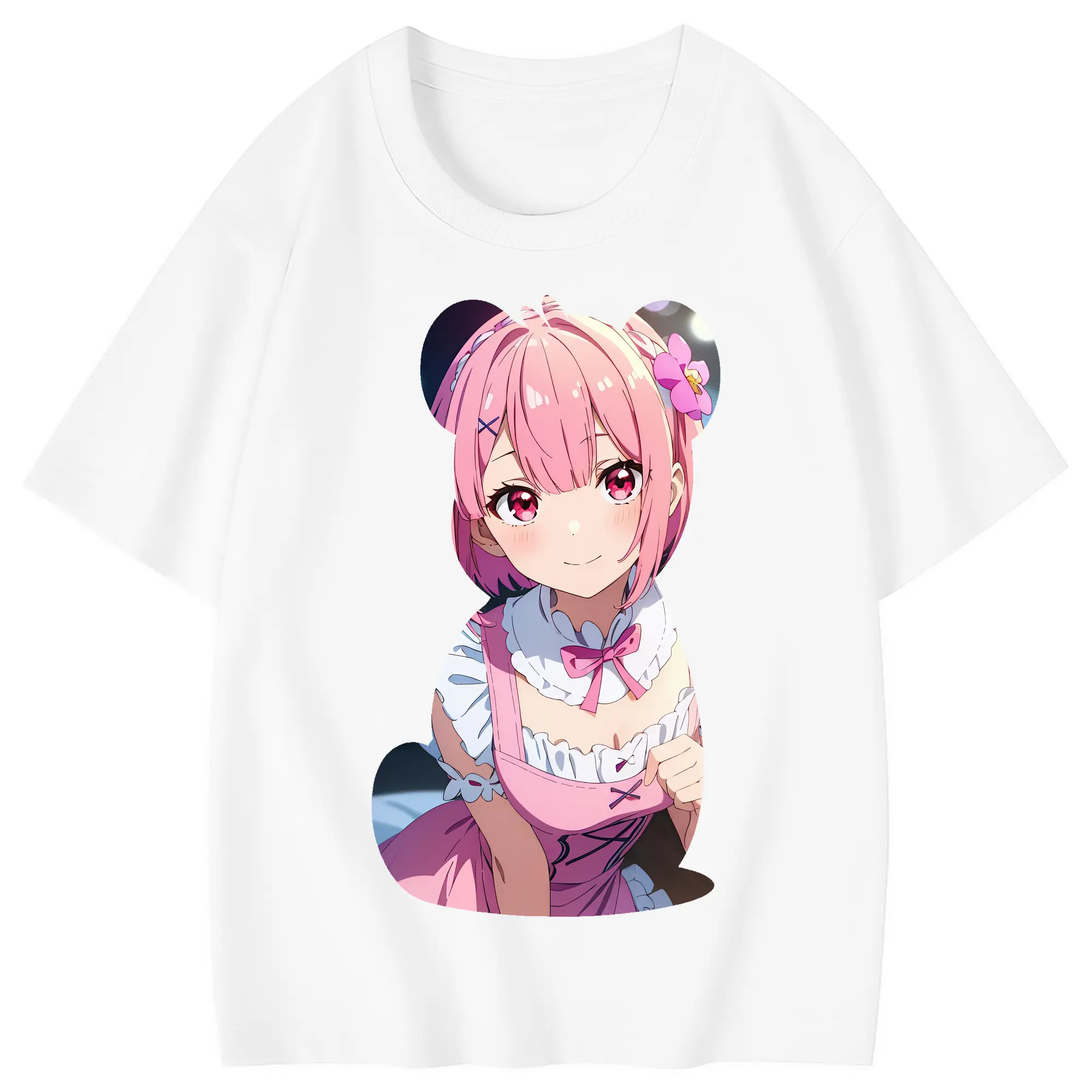 リゼロ グッズ ラム - 綿100％ キッズTシャツ ・ フロントプリント ・ 快適 通気性 ・ スポーツ カジュアル 散歩用