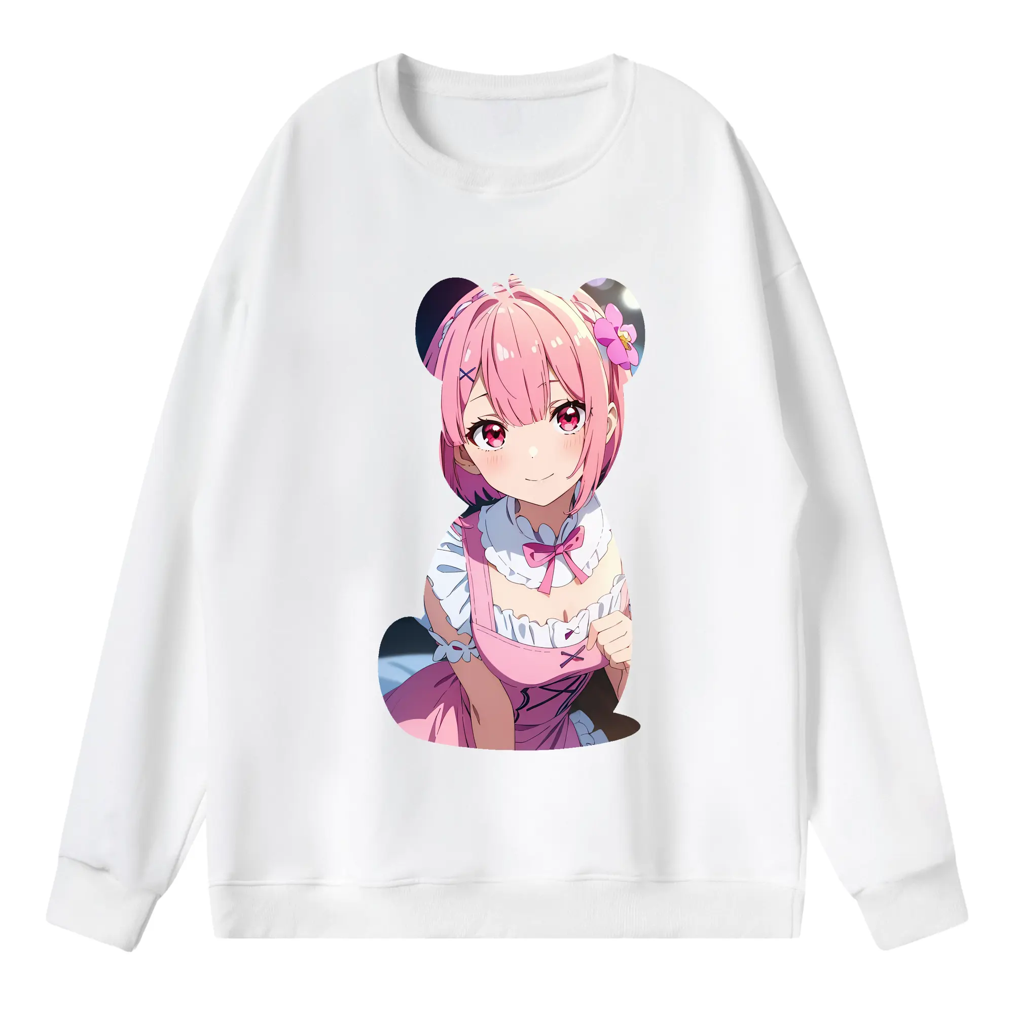 リゼロ グッズ ラム - 薄手 クルーネック スウェット 裏毛260g · ポリエステル 春秋向け カジュアル 男女兼用 · トレーナー デイリー スポーツ 散歩に最適