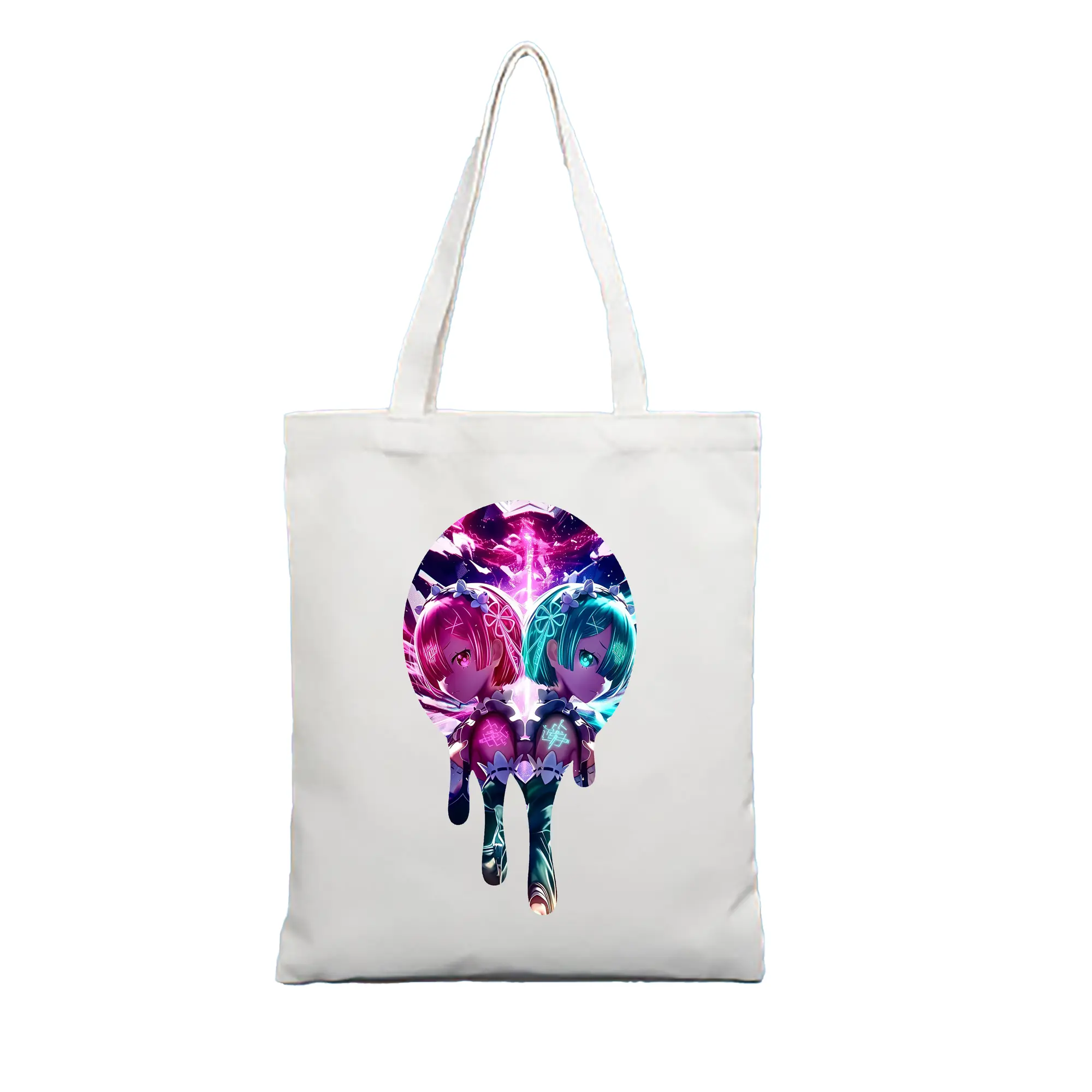 リゼロ グッズ ラム - 縦型キャンバス手提げバッグ（トートバッグ） ・ キャンバス素材 ・ ショッピング用 ・ 軽量 丈夫 お手入れ簡単