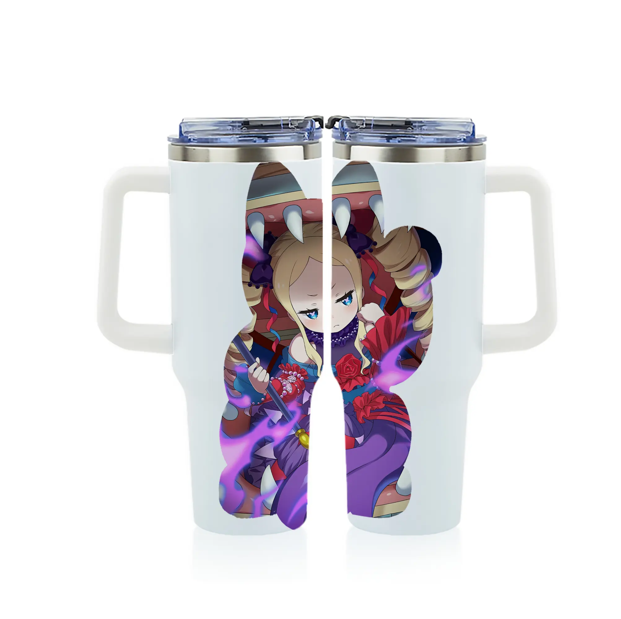 リゼロ グッズ ベアトリス - 1200mL フルプリント車用タンブラー ・ 304ステンレス 内側 ・ 201ステンレス 外側 ・ 保温 保冷 ・ 通勤 ドライブ アウトドア用