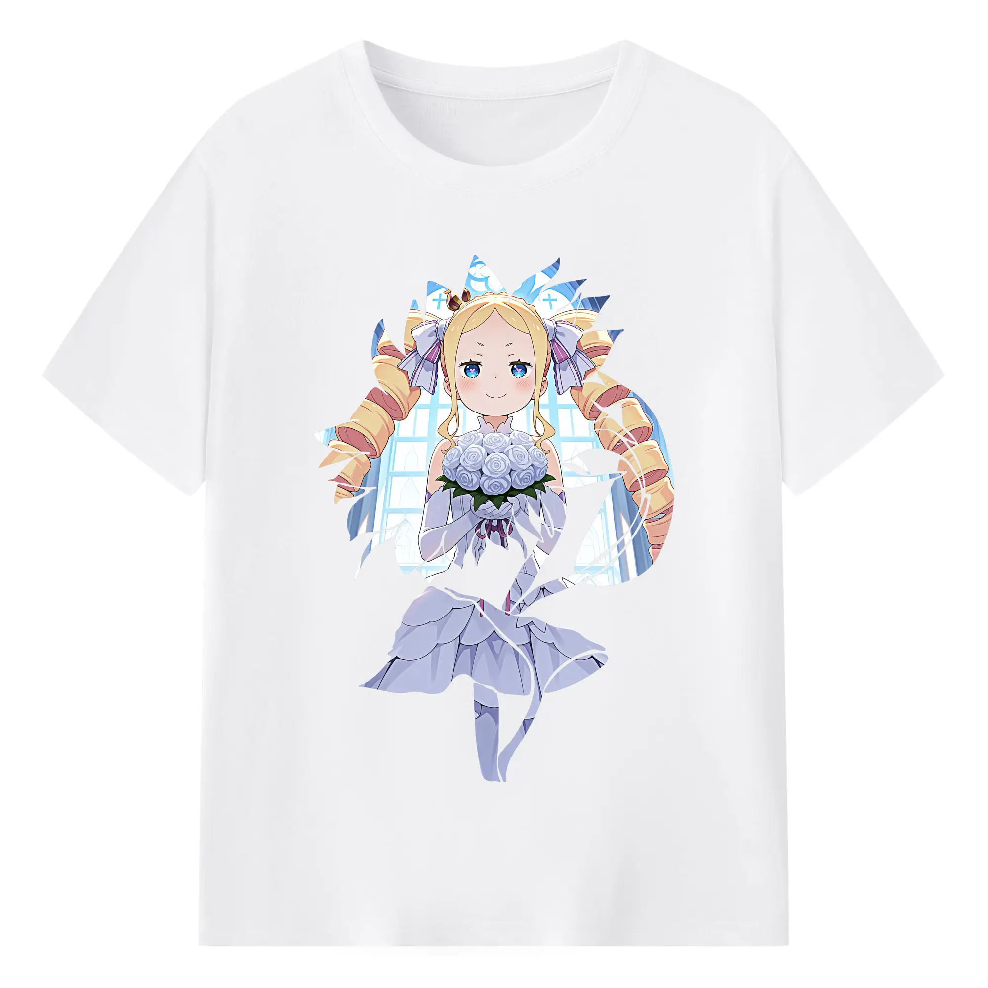 リゼロ グッズ ベアトリス - 綿100％ 半袖Tシャツ ・ フロントプリント ・ 快適 通気性 ・ 日常使い 散歩 スポーツ用