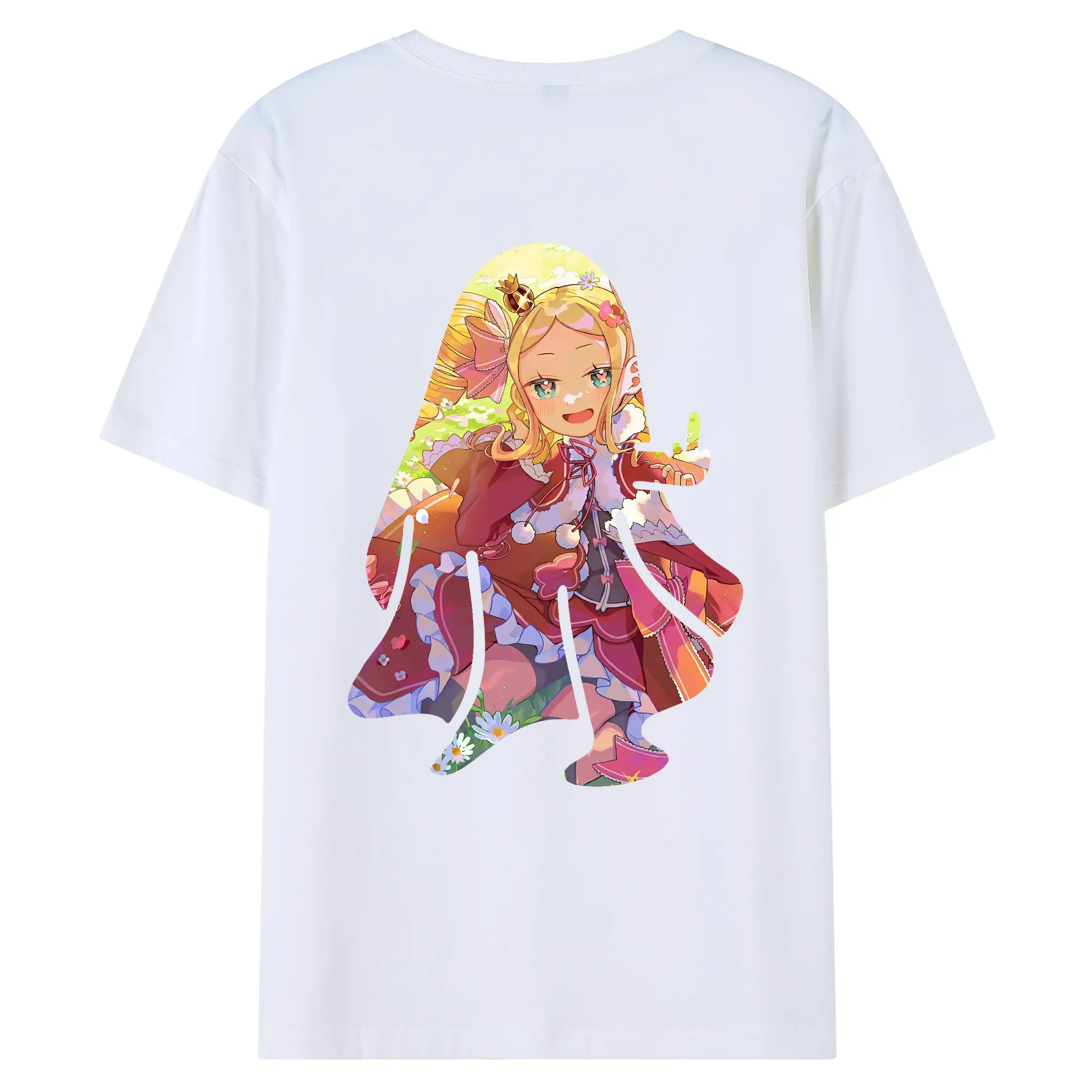 リゼロ グッズ ベアトリス - 綿100％ 半袖Tシャツ ・ バックプリント ・ 快適 通気性 ・ 日常使い 散歩 スポーツ用