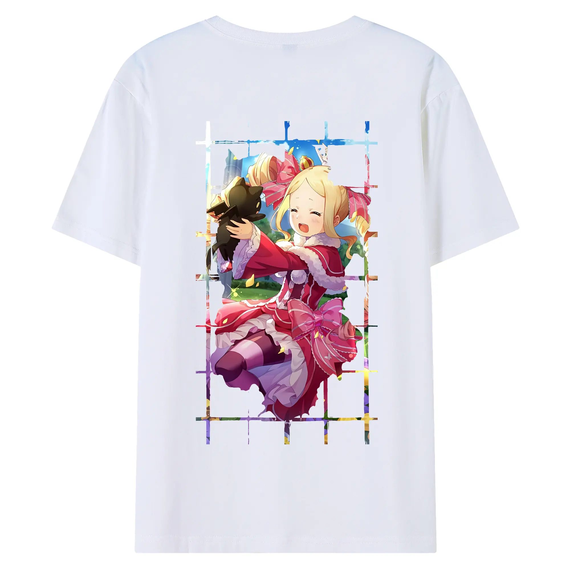 リゼロ グッズ ベアトリス - 綿100％ 半袖Tシャツ ・ バックプリント ・ 快適 通気性 ・ 日常使い 散歩 スポーツ用