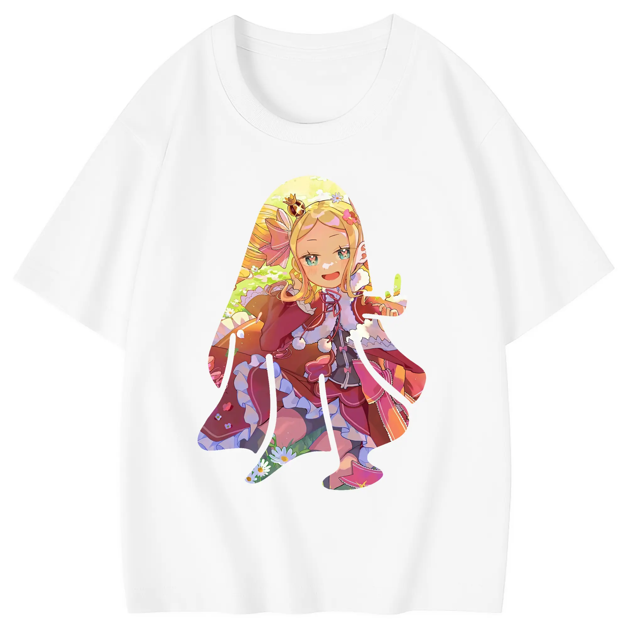 リゼロ グッズ ベアトリス - 綿100％ キッズTシャツ ・ フロントプリント ・ 快適 通気性 ・ スポーツ カジュアル 散歩用