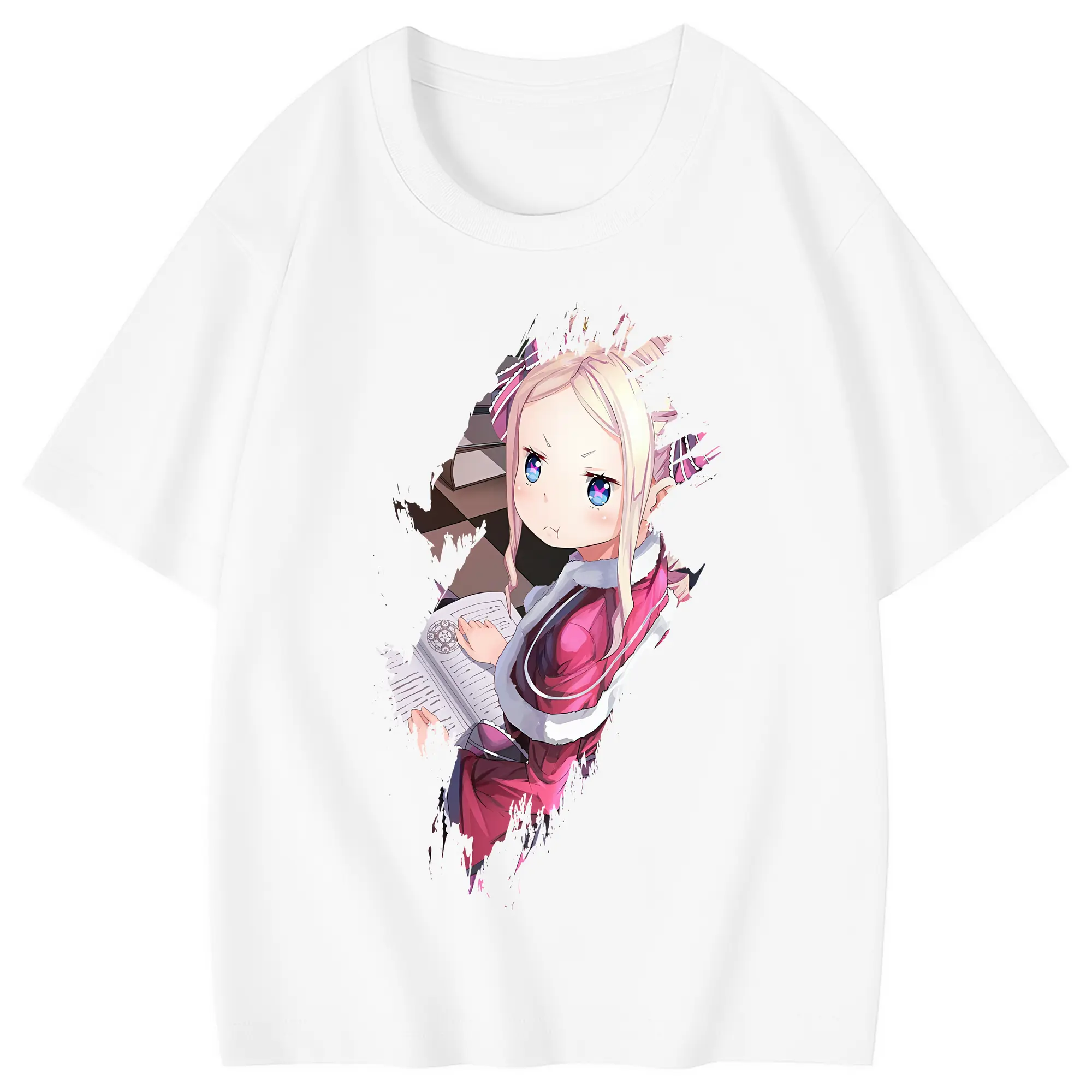 リゼロ グッズ ベアトリス - 綿100％ キッズTシャツ ・ フロントプリント ・ 快適 通気性 ・ スポーツ カジュアル 散歩用