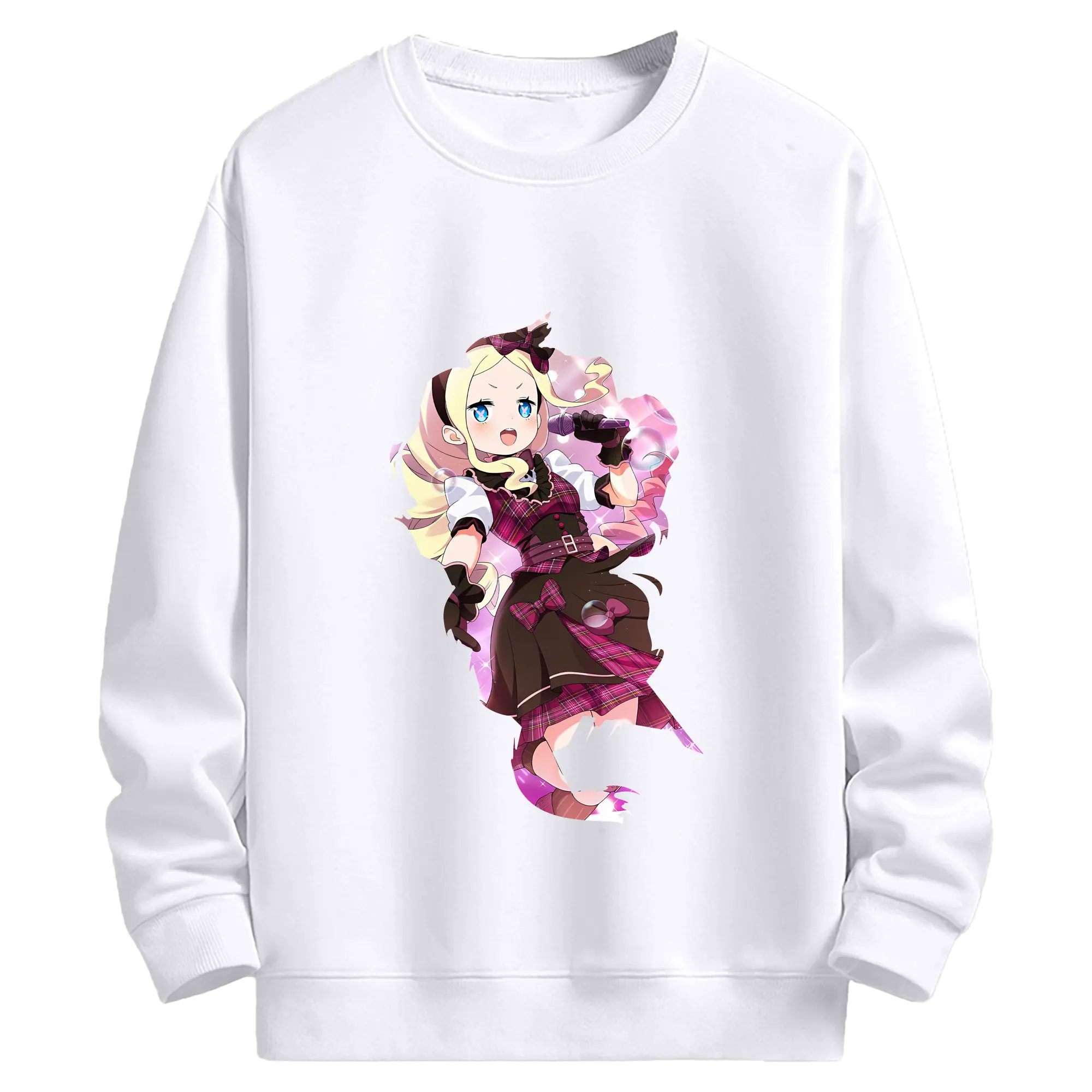 リゼロ グッズ ベアトリス - 高品質 クルーネック スウェット ・ コットン59％ ポリエステル41％ ・ ユニセックス 長袖 トレーナー ・ カジュアル デイリー スポーツ 散歩用