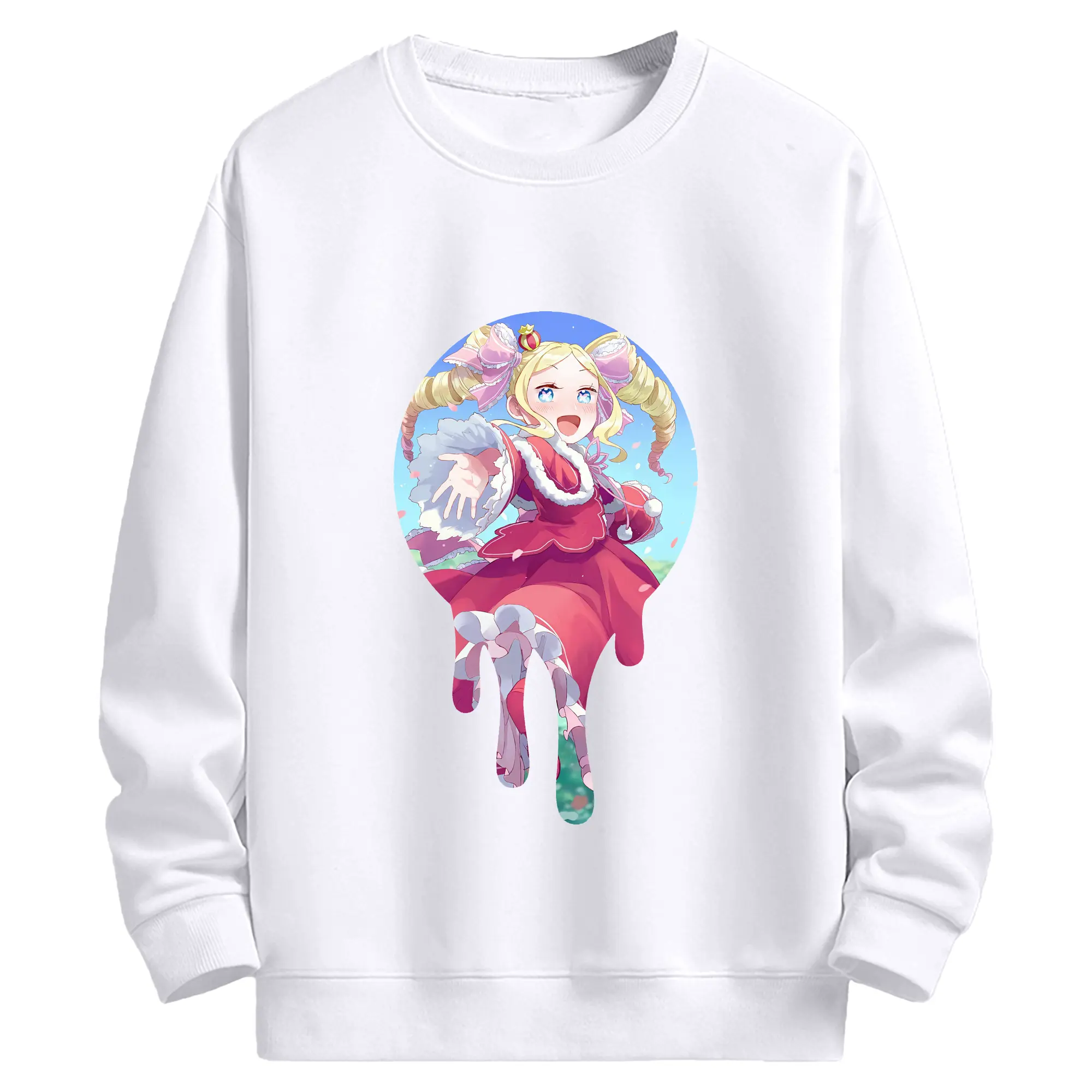 リゼロ グッズ ベアトリス - 高品質 クルーネック スウェット ・ コットン59％ ポリエステル41％ ・ ユニセックス 長袖 トレーナー ・ カジュアル デイリー スポーツ 散歩用