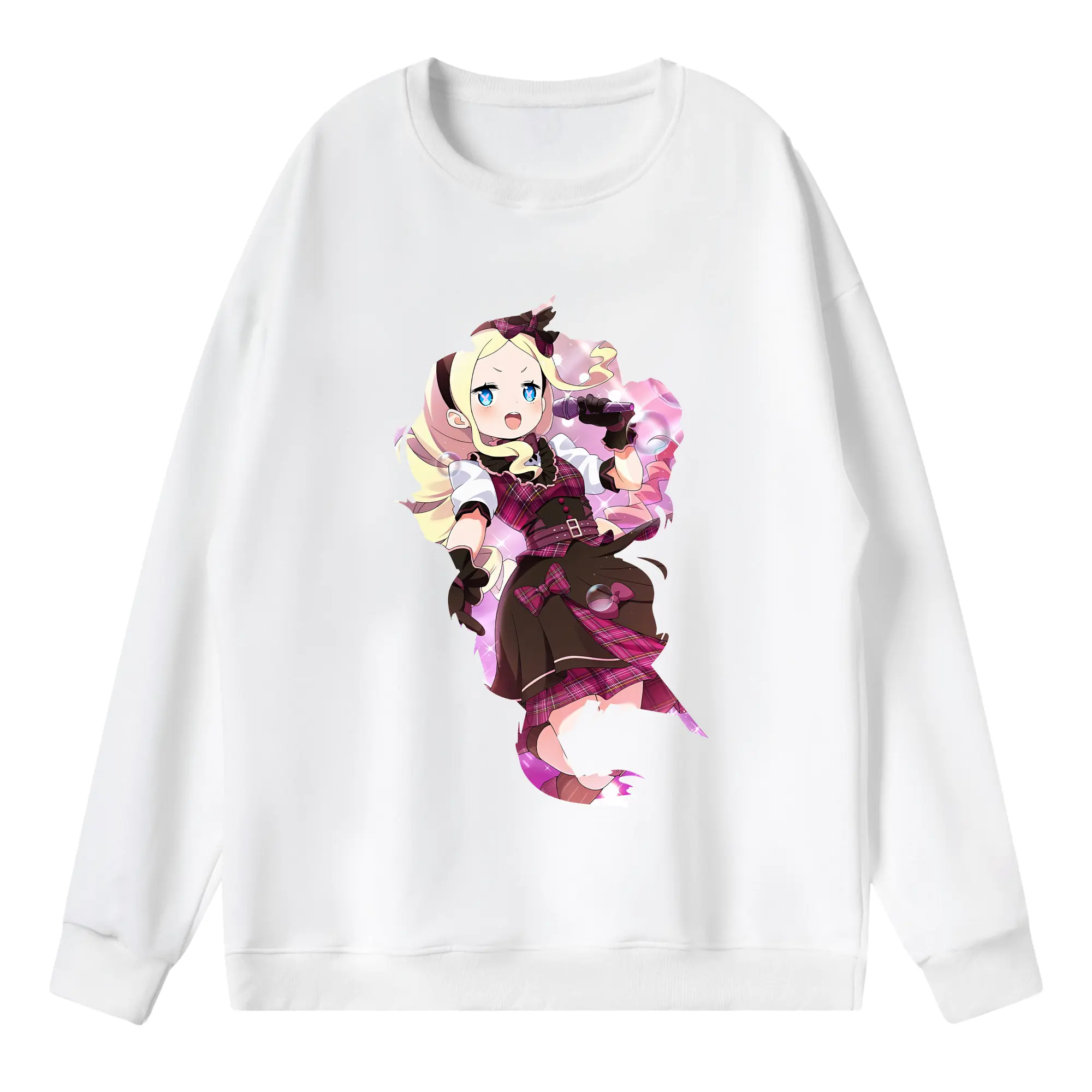 リゼロ グッズ ベアトリス - 薄手 クルーネック スウェット 裏毛260g · ポリエステル 春秋向け カジュアル 男女兼用 · トレーナー デイリー スポーツ 散歩に最適