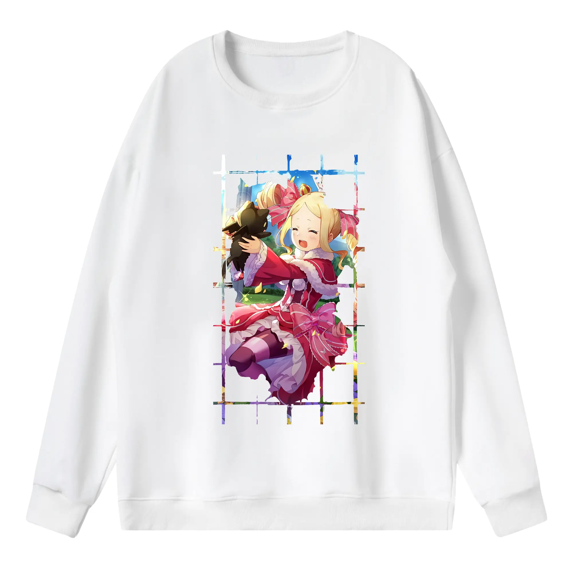 リゼロ グッズ ベアトリス - 薄手 クルーネック スウェット 裏毛260g · ポリエステル 春秋向け カジュアル 男女兼用 · トレーナー デイリー スポーツ 散歩に最適