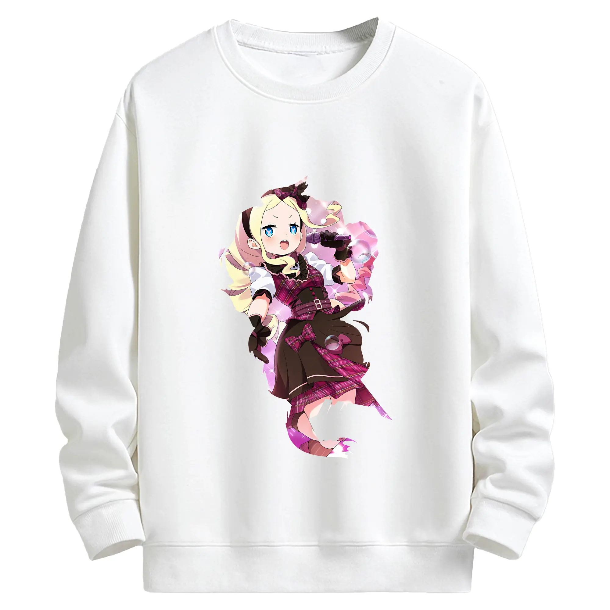 リゼロ グッズ ベアトリス - キッズ クルーネックスウェットシャツ ・ フロントプリント ・ 綿80％ ポリエステル20％ ・ 快適 通学 スポーツ 日常使い お散歩用