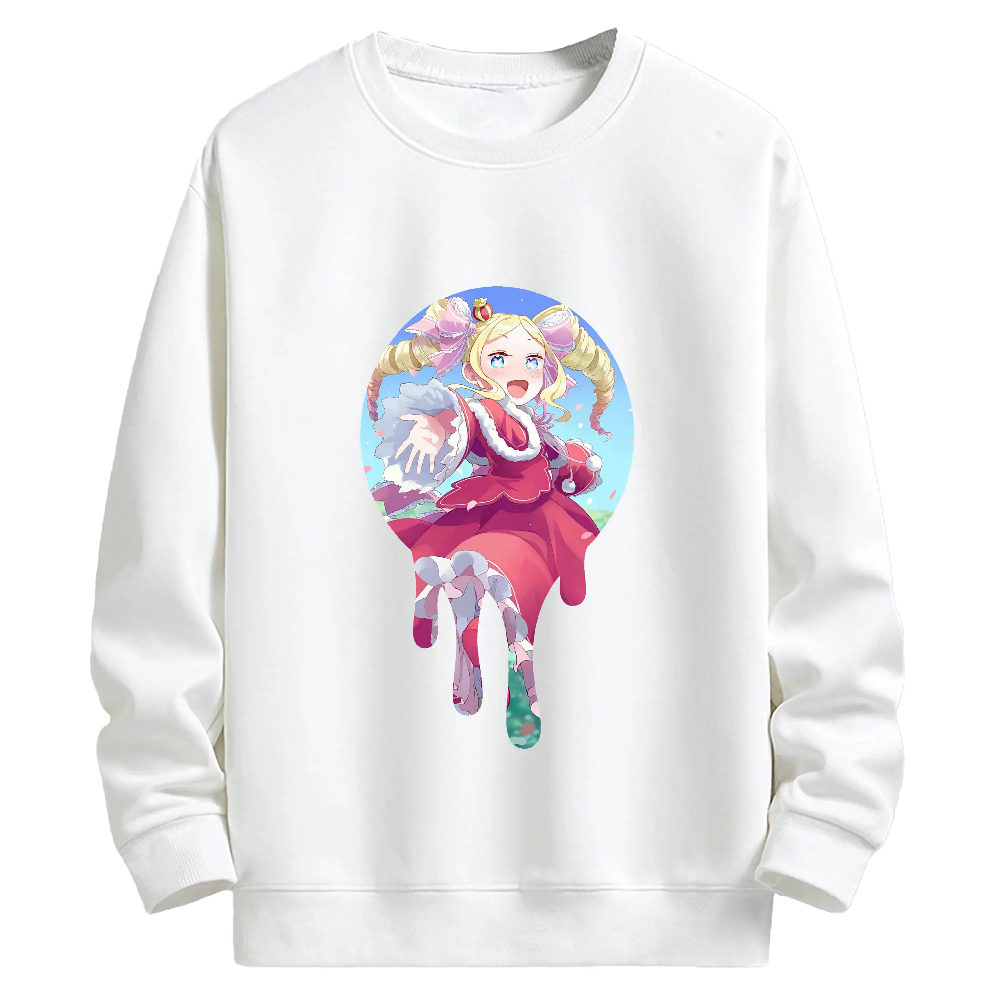 リゼロ グッズ ベアトリス - キッズ クルーネックスウェットシャツ ・ フロントプリント ・ 綿80％ ポリエステル20％ ・ 快適 通学 スポーツ 日常使い お散歩用