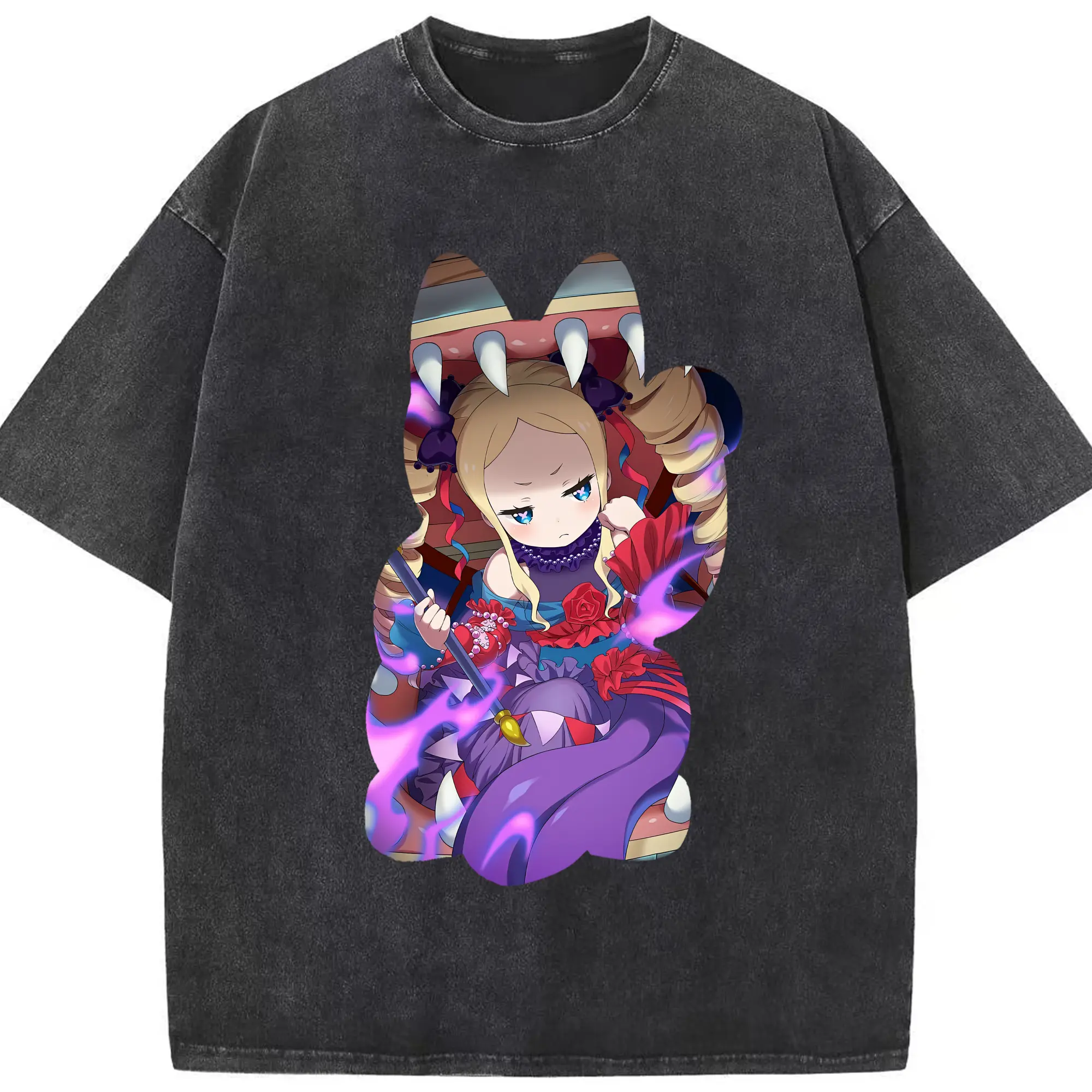 リゼロ グッズ ベアトリス - 綿100％ ヴィンテージ風 半袖Tシャツ ・ フロントプリント ・ 柔らか肌触り ・ 通気性 快適 ・ スポーツ カジュアル 外出用