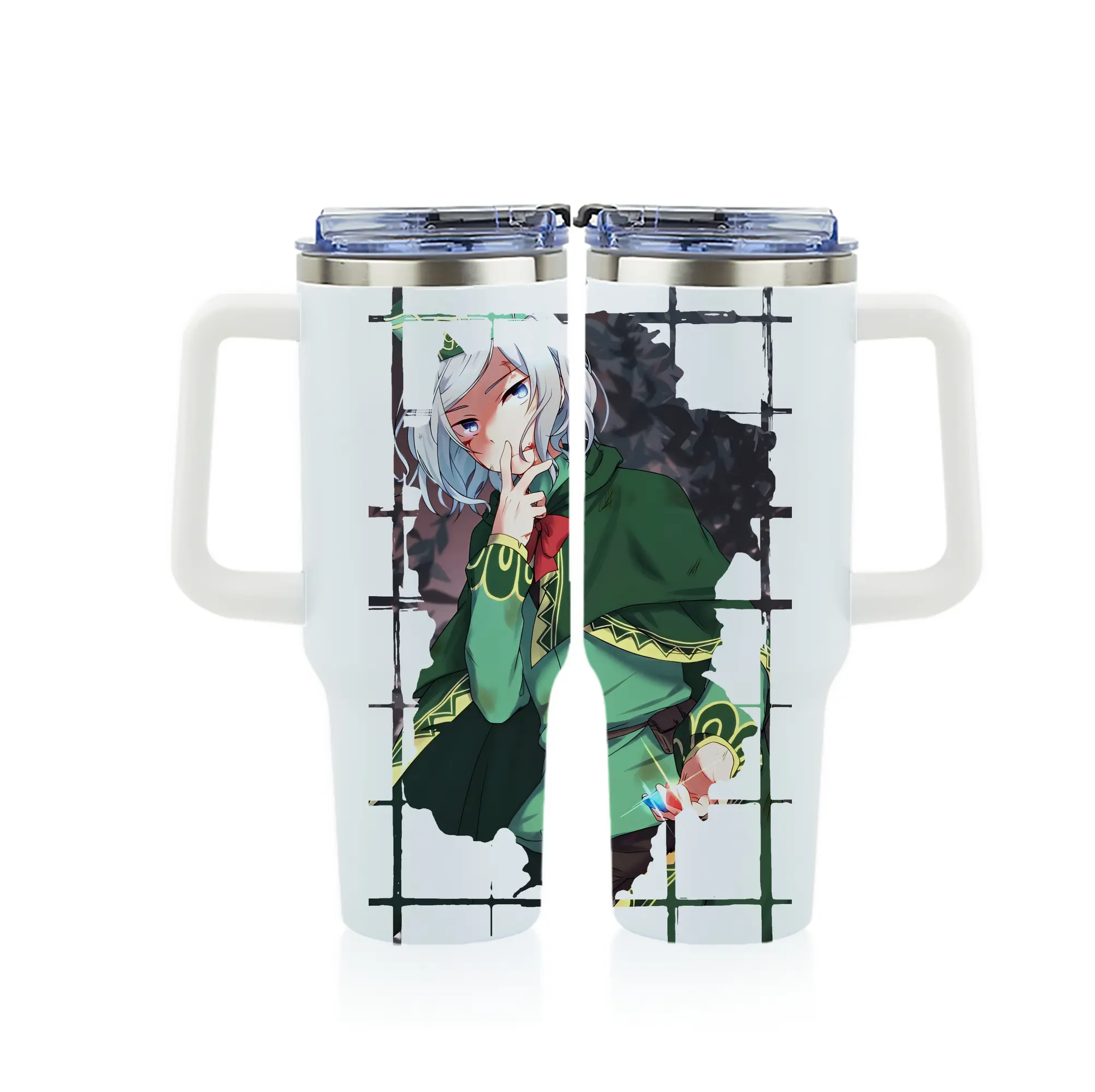 リゼロ グッズ オットー - 1200mL フルプリント車用タンブラー ・ 304ステンレス 内側 ・ 201ステンレス 外側 ・ 保温 保冷 ・ 通勤 ドライブ アウトドア用