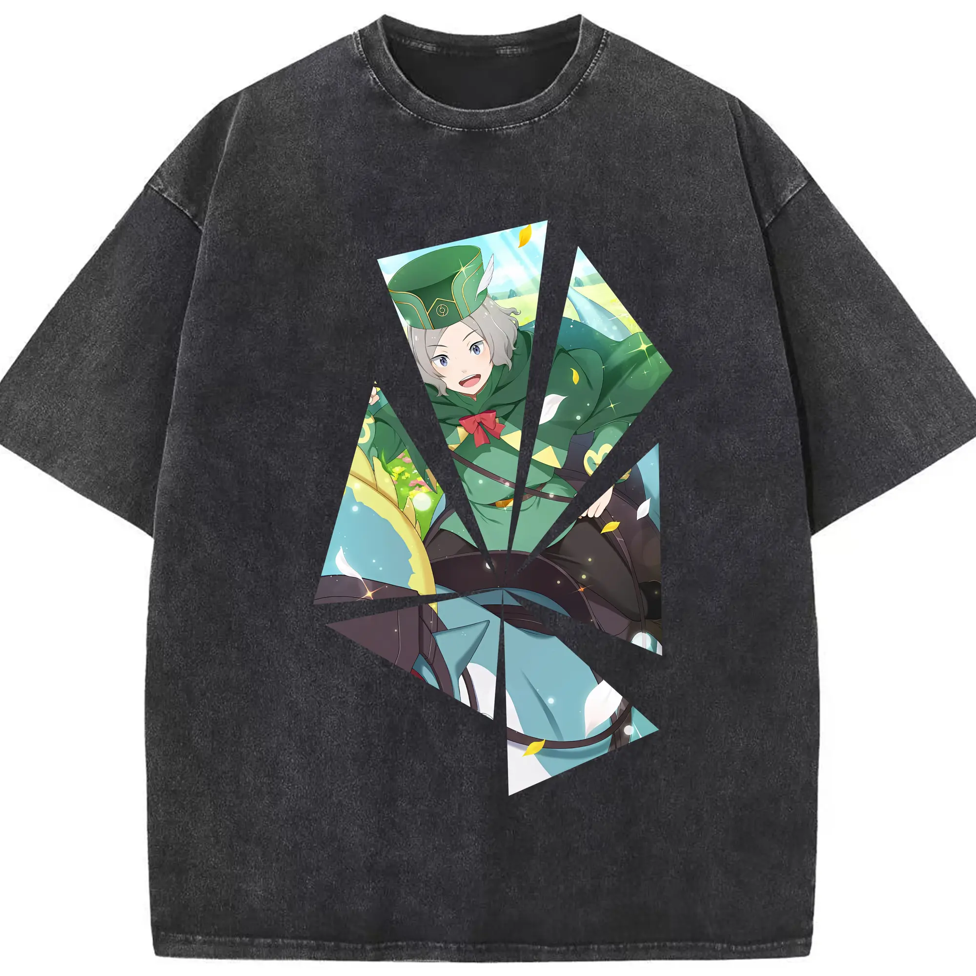 リゼロ グッズ オットー - 綿100％ ヴィンテージ風 半袖Tシャツ ・ フロントプリント ・ 柔らか肌触り ・ 通気性 快適 ・ スポーツ カジュアル 外出用