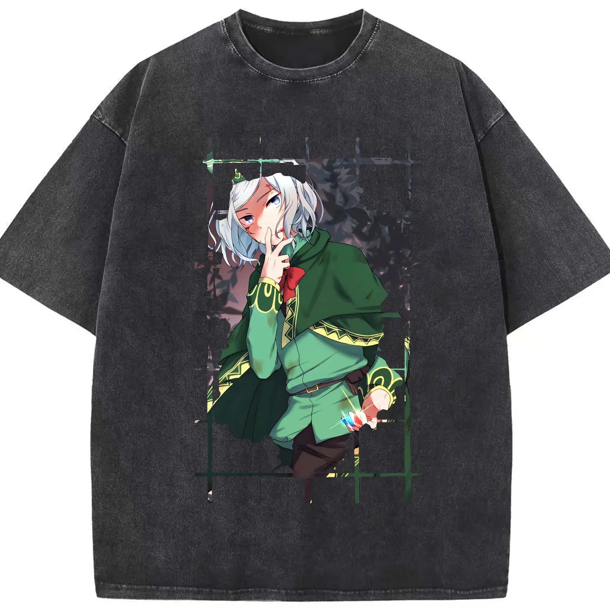 リゼロ グッズ オットー - 綿100％ ヴィンテージ風 半袖Tシャツ ・ フロントプリント ・ 柔らか肌触り ・ 通気性 快適 ・ スポーツ カジュアル 外出用