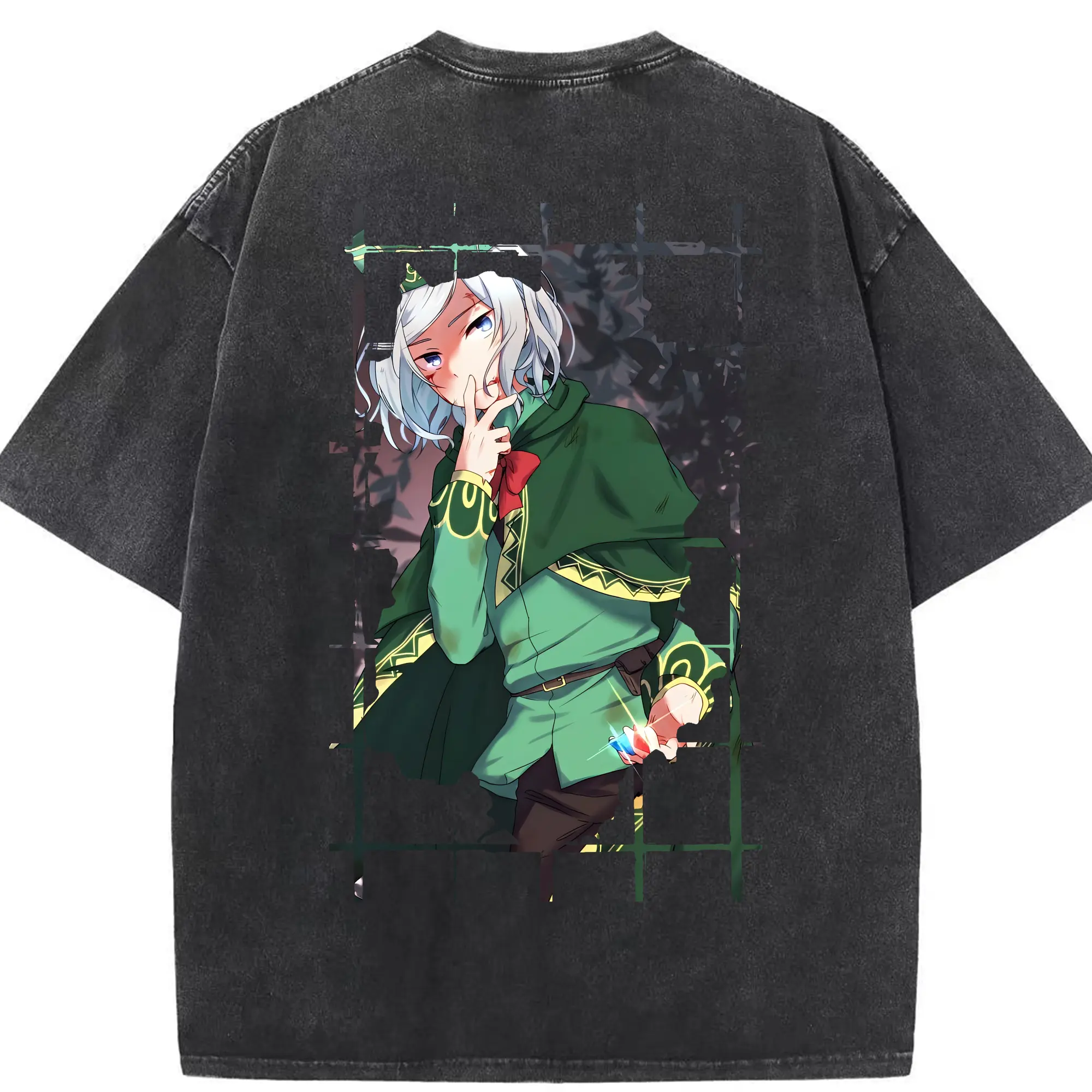 リゼロ グッズ オットー - 綿100％ ヴィンテージ風 半袖Tシャツ ・ 背面プリント ・ 柔らか肌触り ・ 通気性 快適 ・ スポーツ カジュアル 外出用
