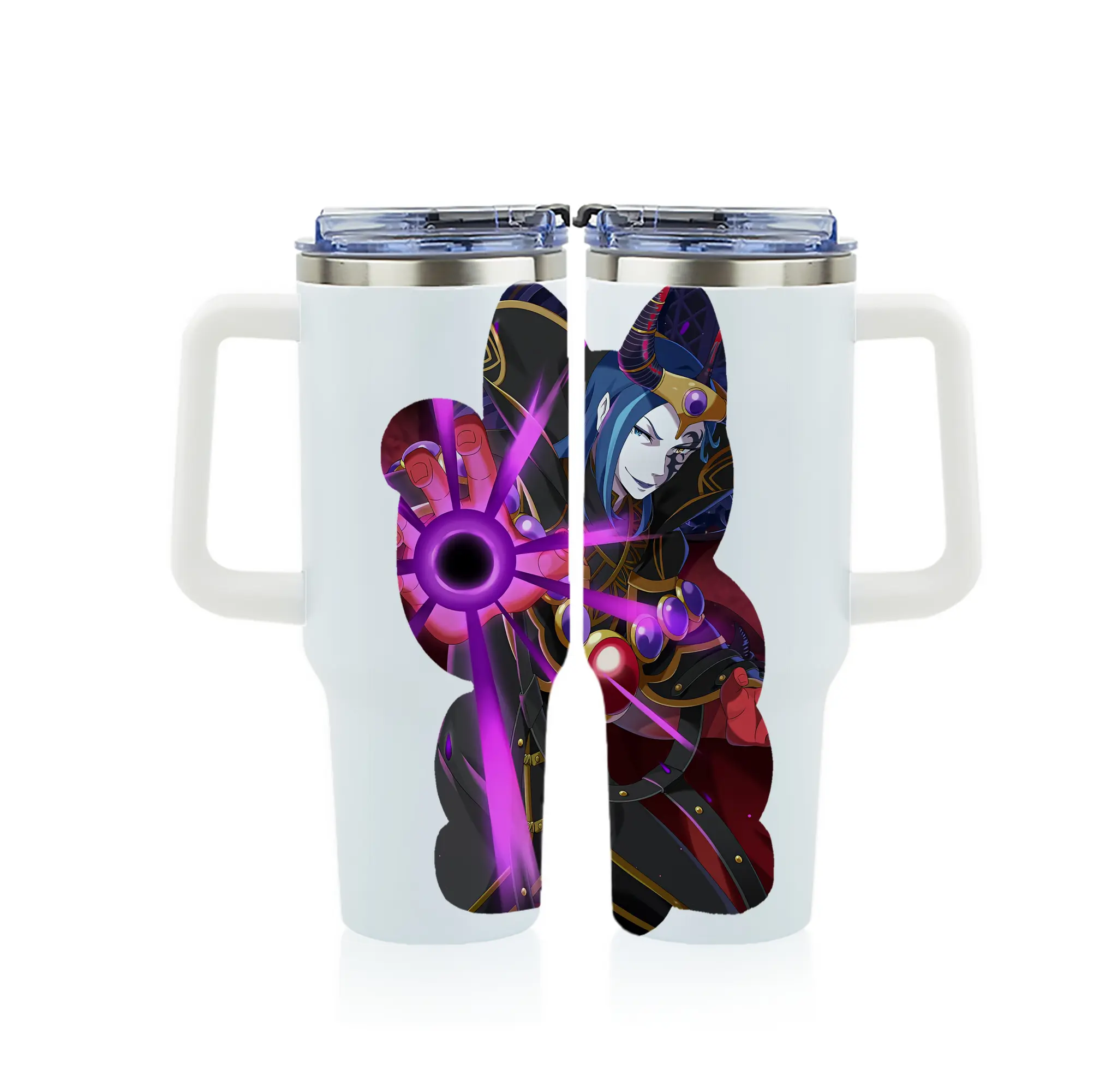 リゼロ グッズ ロズワール - 1200mL フルプリント車用タンブラー ・ 304ステンレス 内側 ・ 201ステンレス 外側 ・ 保温 保冷 ・ 通勤 ドライブ アウトドア用