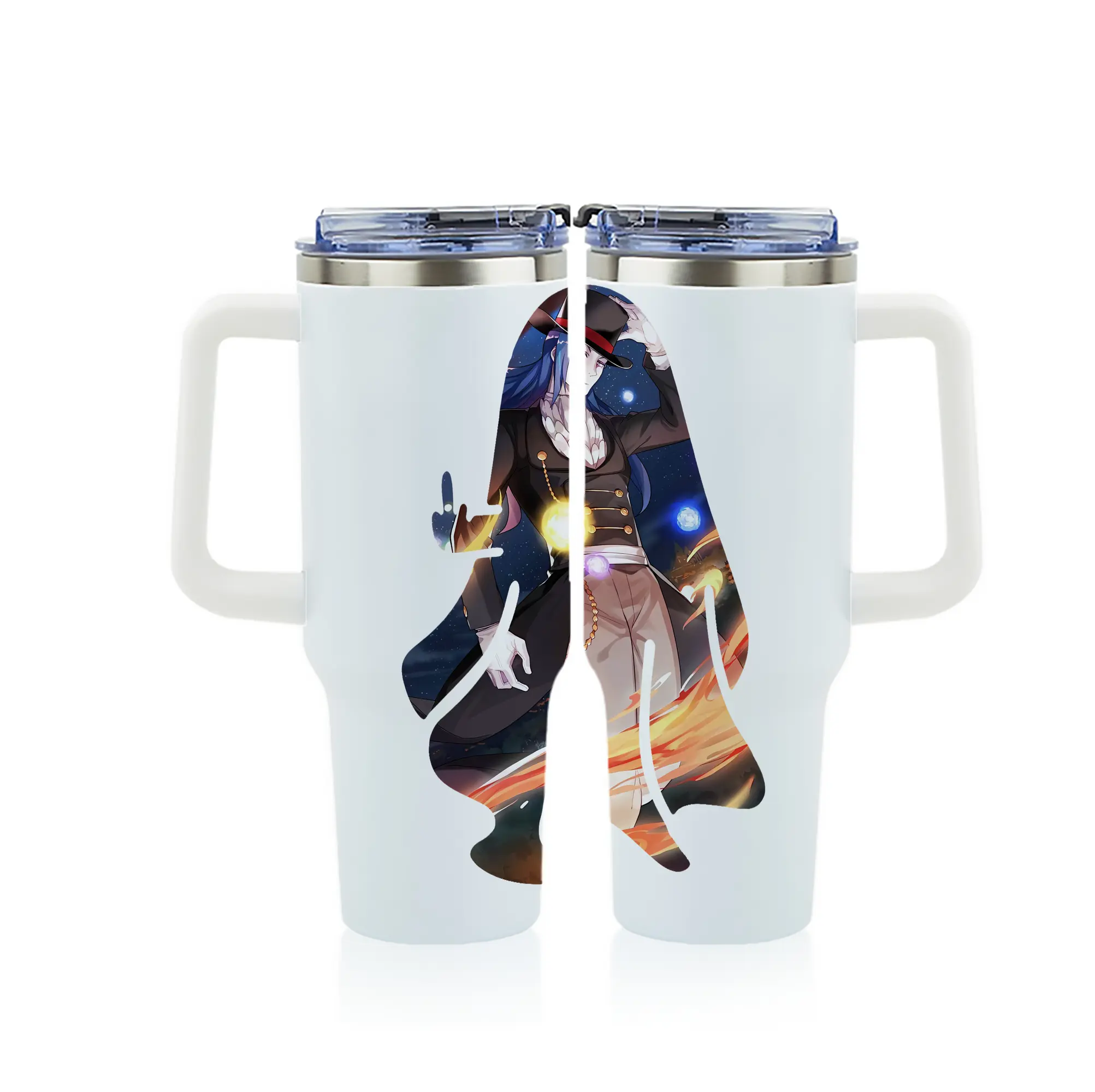 リゼロ グッズ ロズワール - 1200mL フルプリント車用タンブラー ・ 304ステンレス 内側 ・ 201ステンレス 外側 ・ 保温 保冷 ・ 通勤 ドライブ アウトドア用