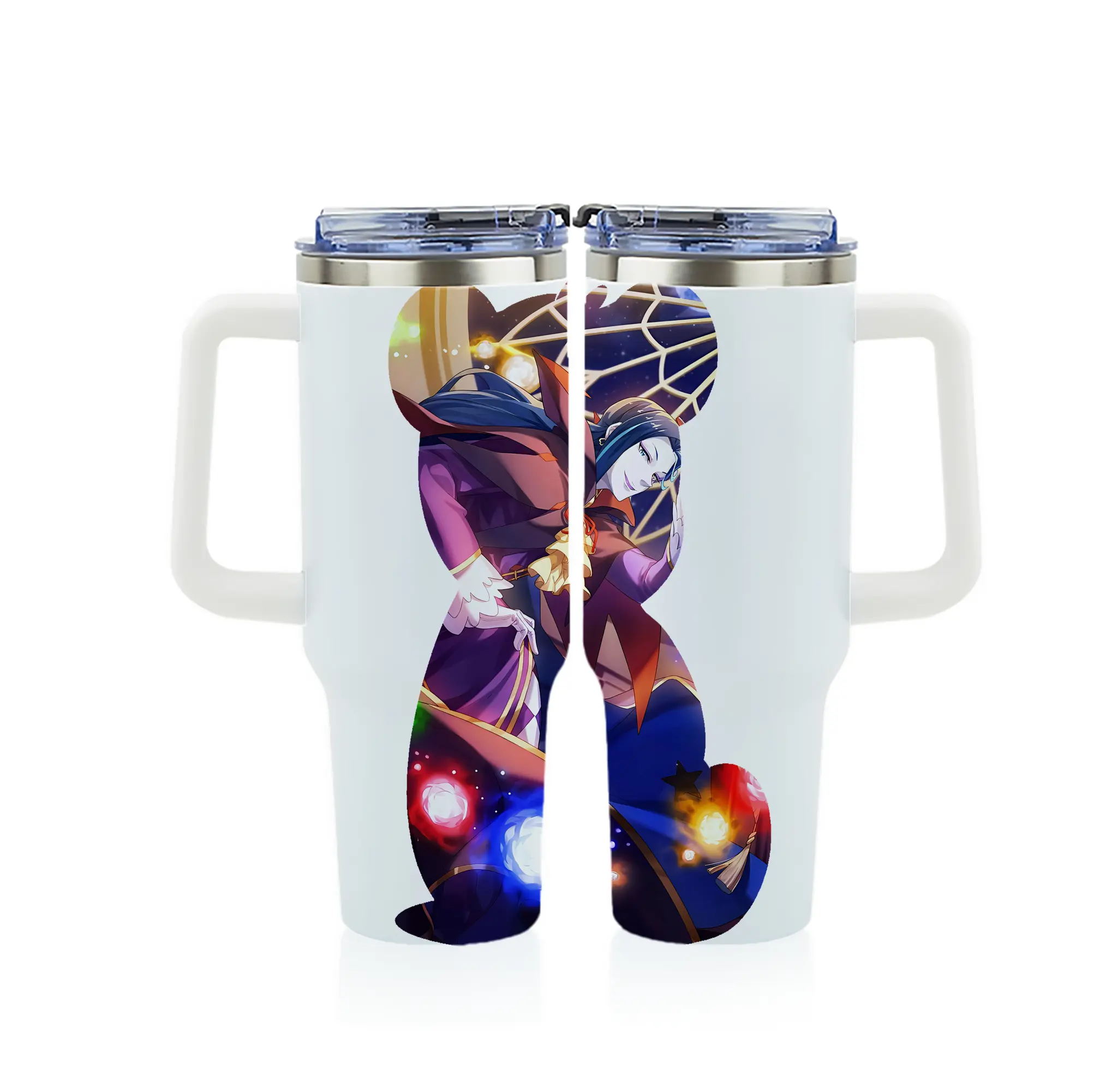 リゼロ グッズ ロズワール - 1200mL フルプリント車用タンブラー ・ 304ステンレス 内側 ・ 201ステンレス 外側 ・ 保温 保冷 ・ 通勤 ドライブ アウトドア用