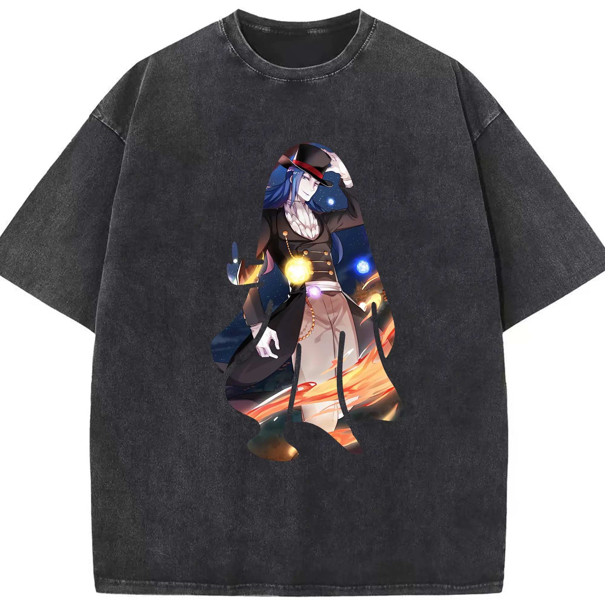 リゼロ グッズ ロズワール - 綿100％ ヴィンテージ風 半袖Tシャツ ・ フロントプリント ・ 柔らか肌触り ・ 通気性 快適 ・ スポーツ カジュアル 外出用