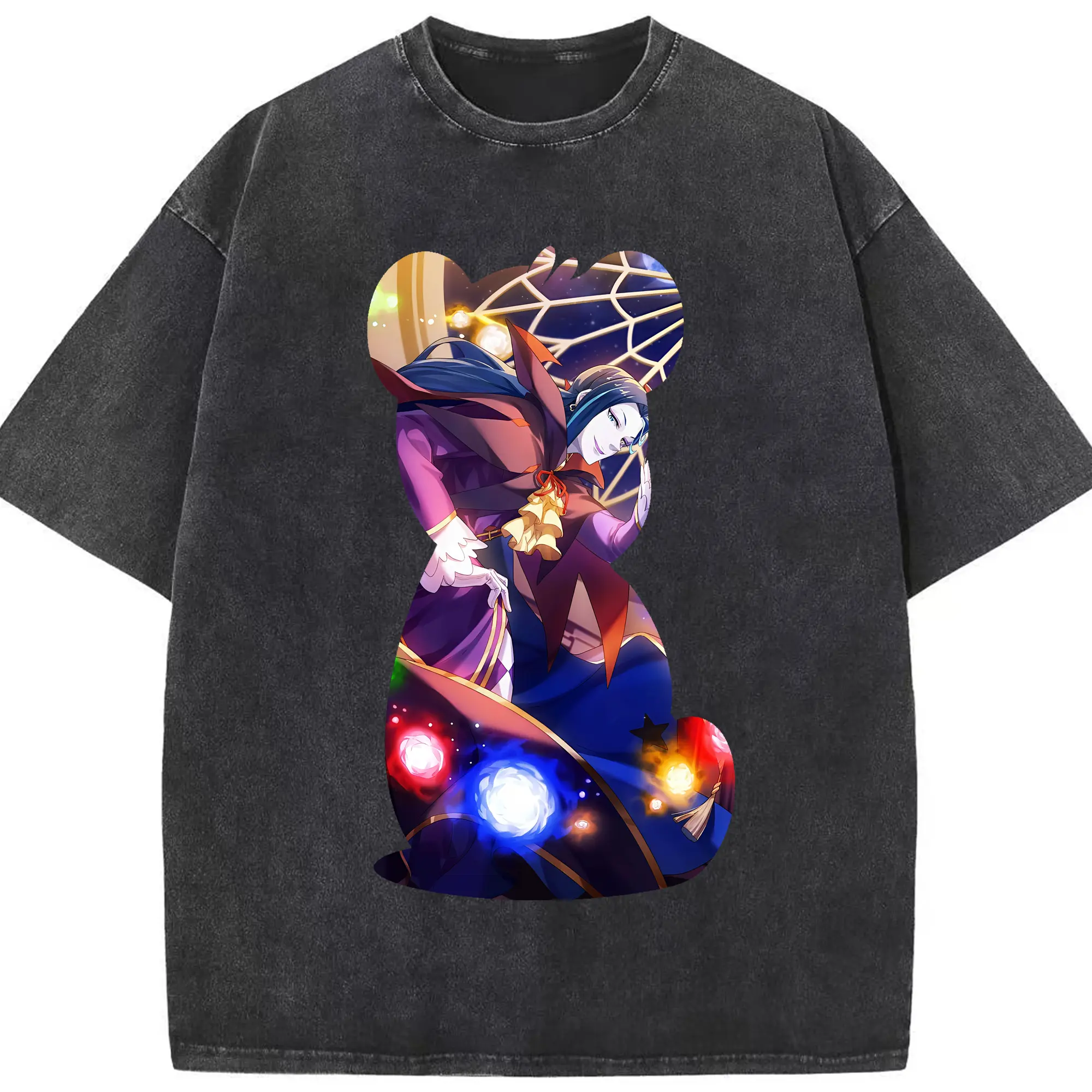 リゼロ グッズ ロズワール - 綿100％ ヴィンテージ風 半袖Tシャツ ・ フロントプリント ・ 柔らか肌触り ・ 通気性 快適 ・ スポーツ カジュアル 外出用