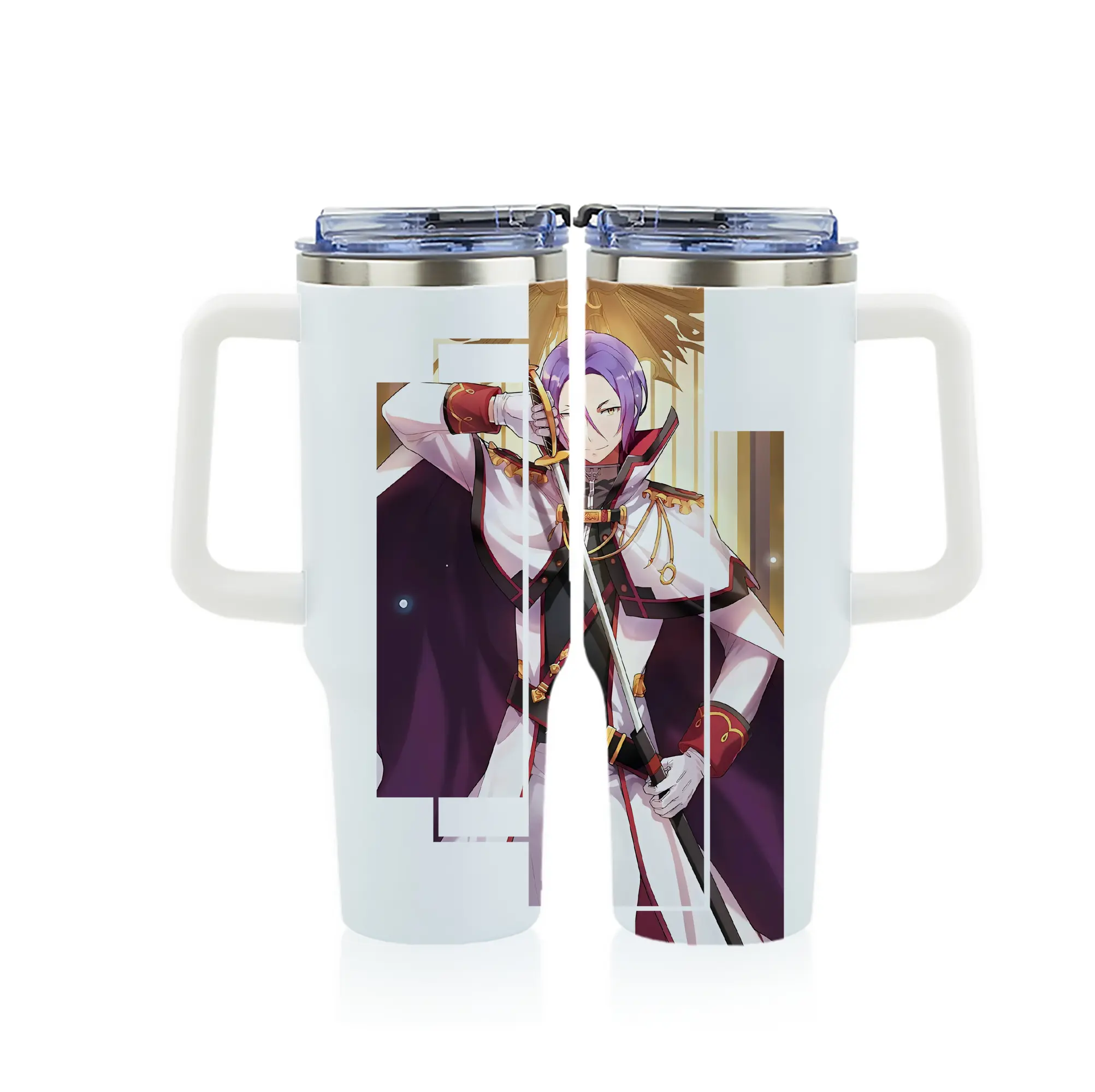 リゼロ グッズ ユリウス - 1200mL フルプリント車用タンブラー ・ 304ステンレス 内側 ・ 201ステンレス 外側 ・ 保温 保冷 ・ 通勤 ドライブ アウトドア用