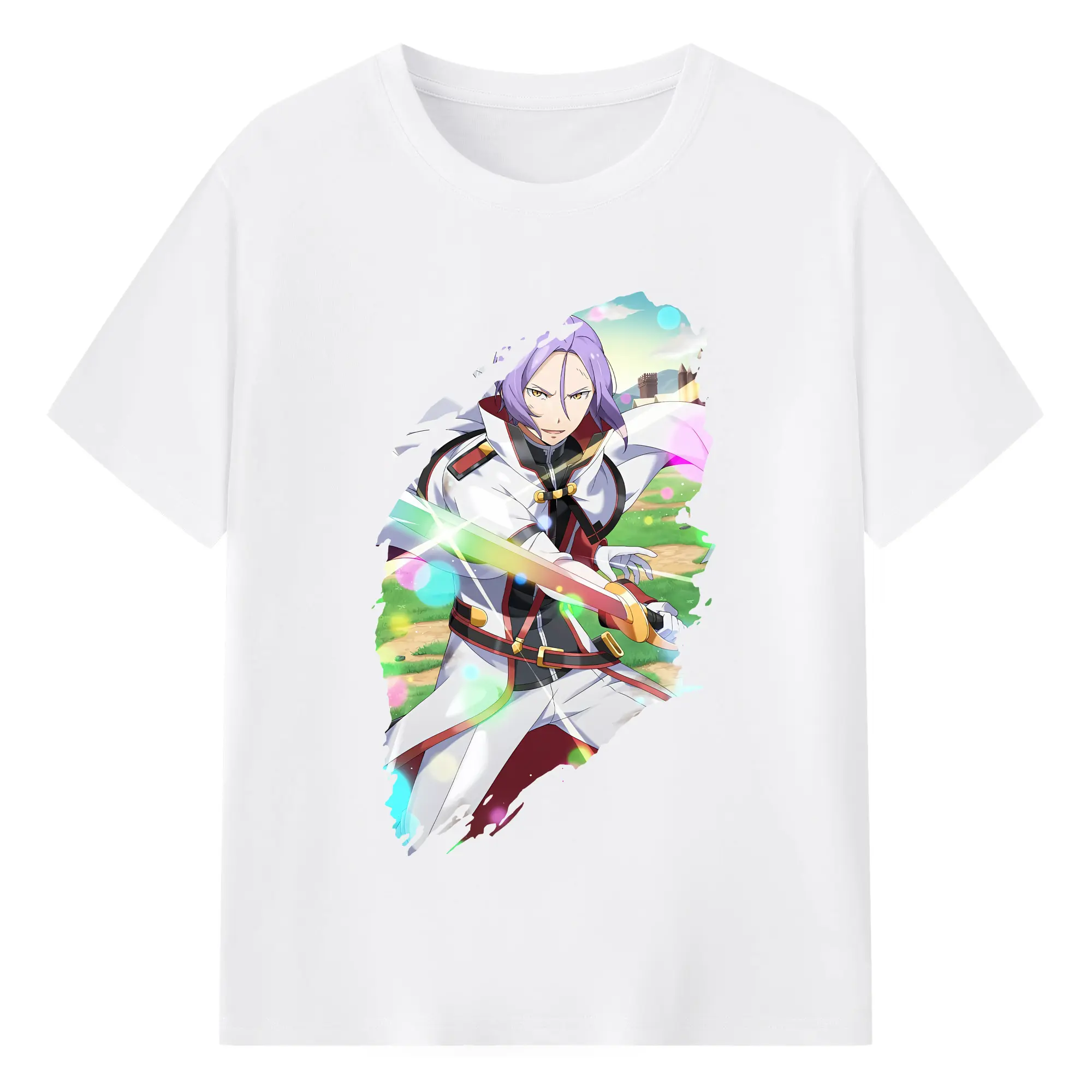 リゼロ グッズ ユリウス - 綿100％ 半袖Tシャツ ・ フロントプリント ・ 快適 通気性 ・ 日常使い 散歩 スポーツ用