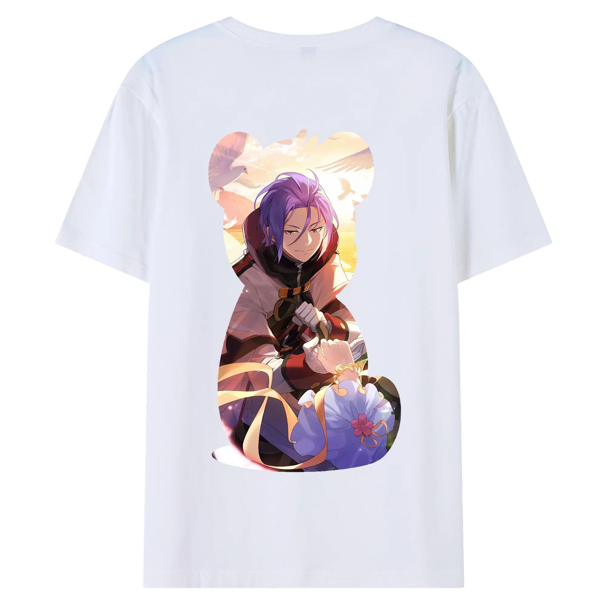 リゼロ グッズ ユリウス - 綿100％ 半袖Tシャツ ・ バックプリント ・ 快適 通気性 ・ 日常使い 散歩 スポーツ用