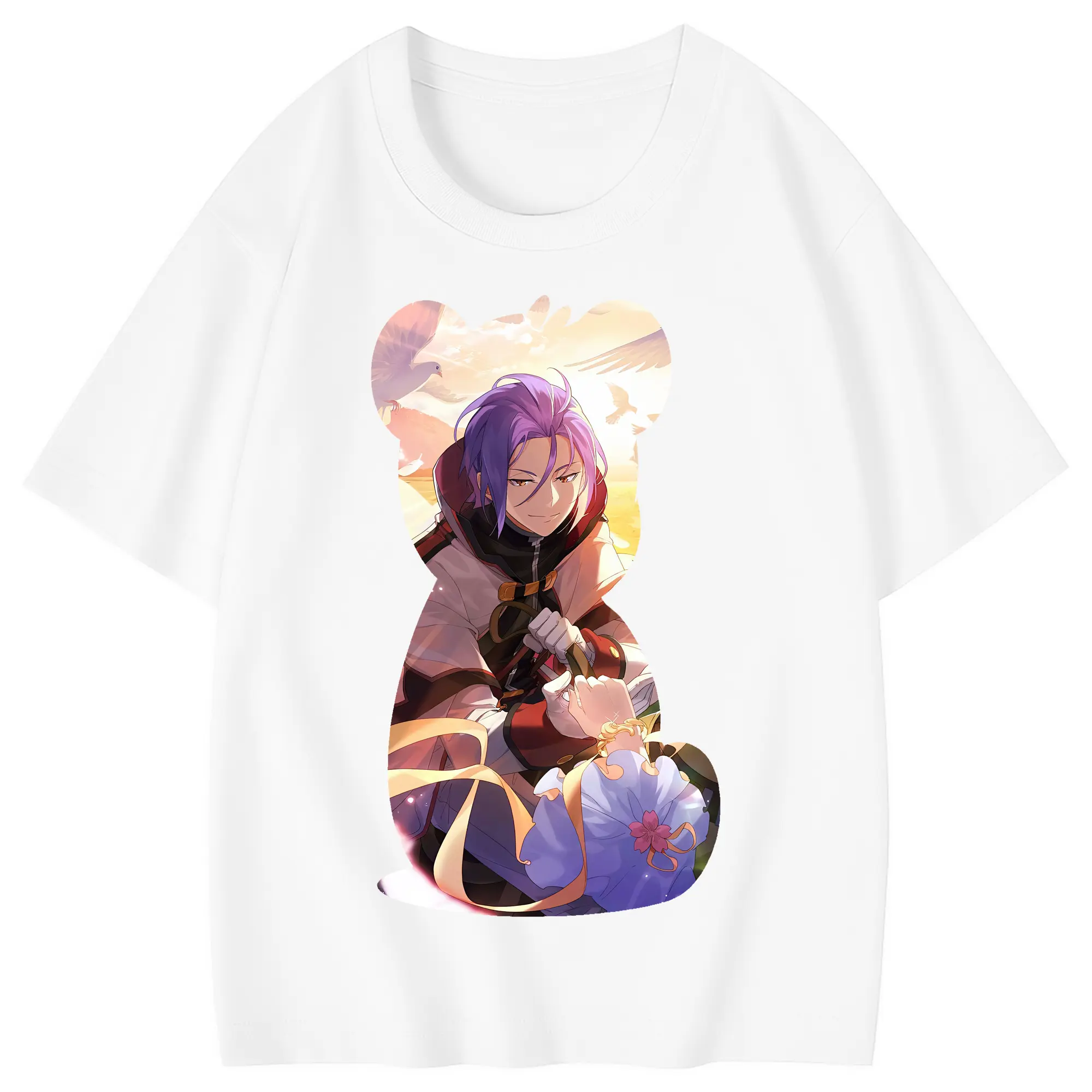 リゼロ グッズ ユリウス - 綿100％ キッズTシャツ ・ フロントプリント ・ 快適 通気性 ・ スポーツ カジュアル 散歩用