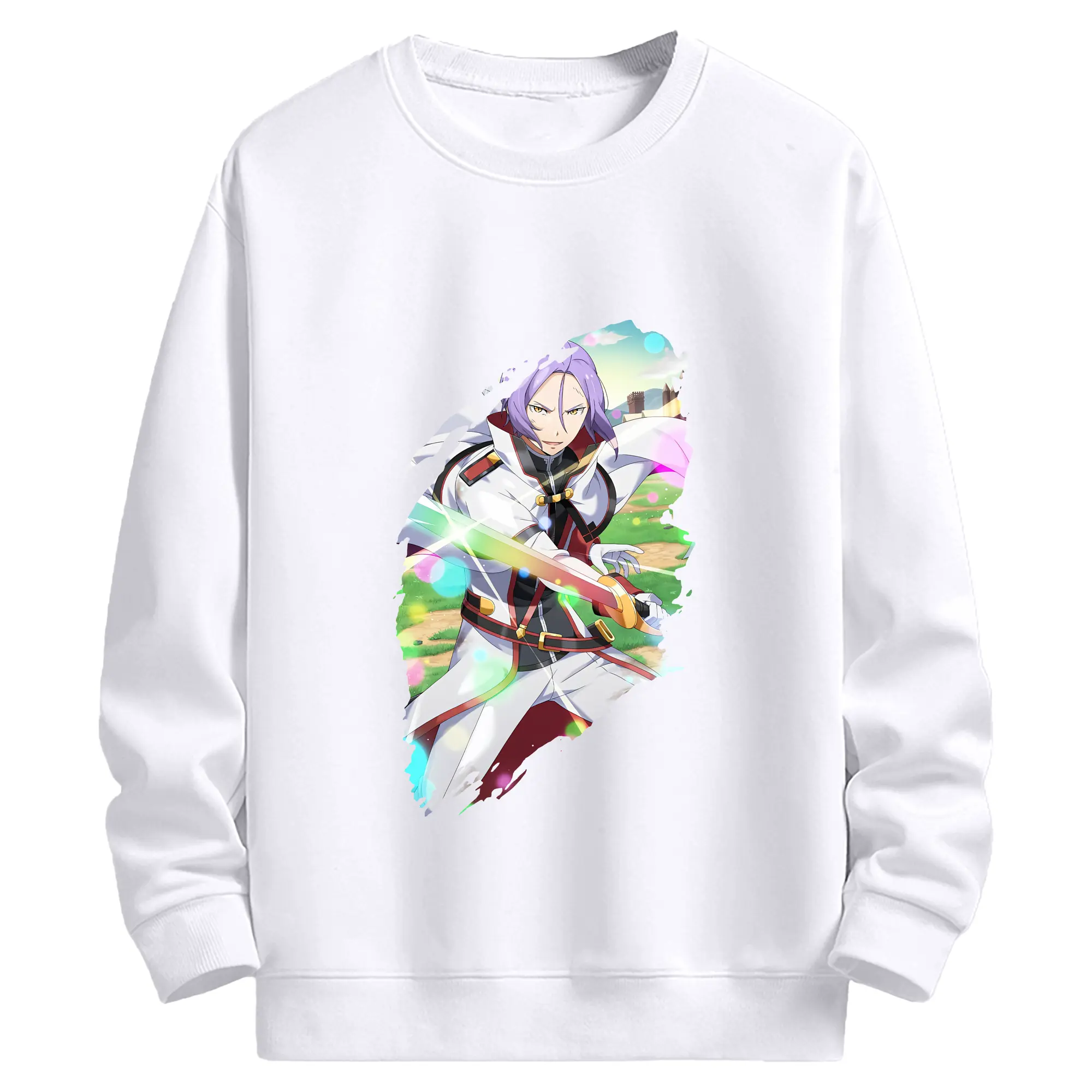 リゼロ グッズ ユリウス - 高品質 クルーネック スウェット ・ コットン59％ ポリエステル41％ ・ ユニセックス 長袖 トレーナー ・ カジュアル デイリー スポーツ 散歩用