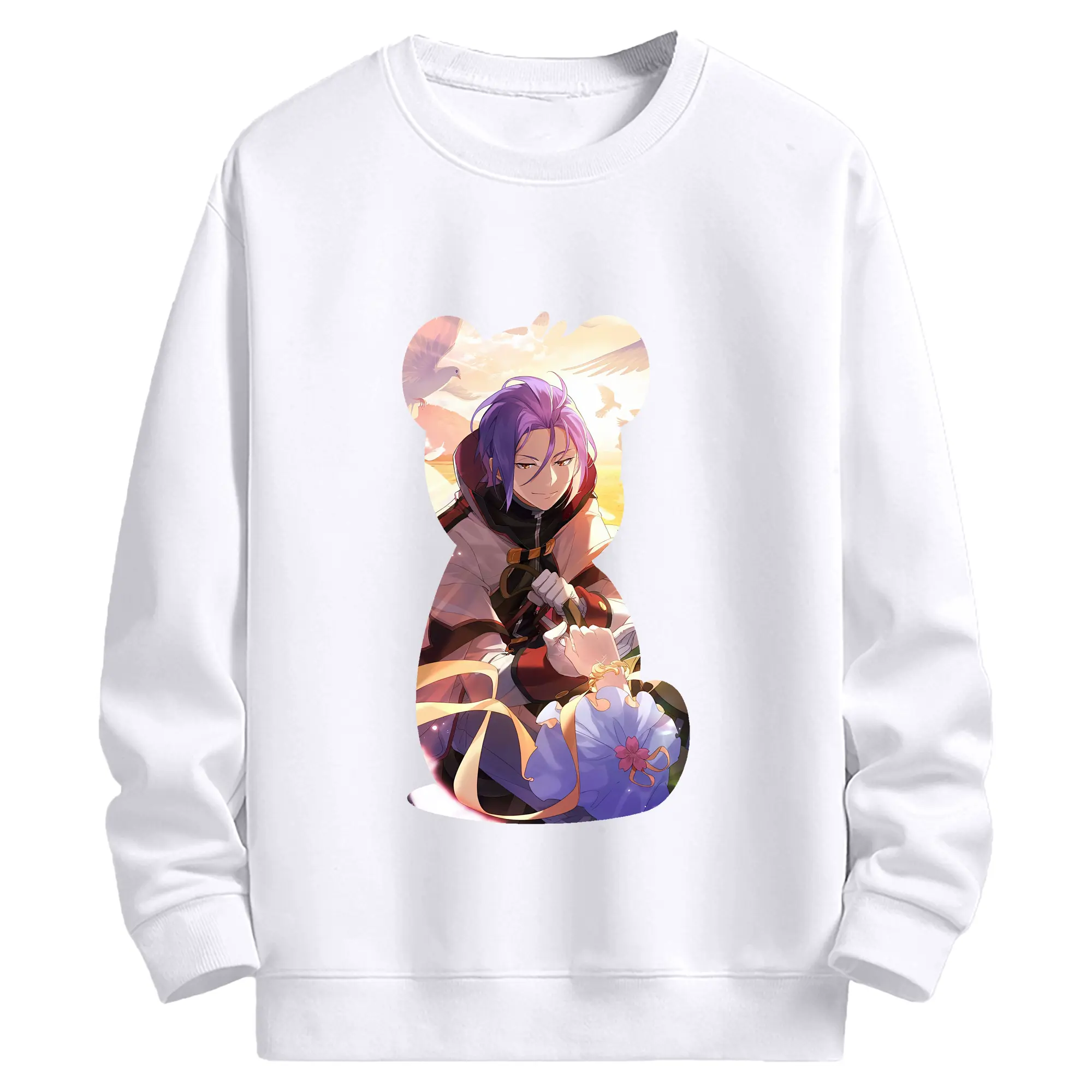 リゼロ グッズ ユリウス - 高品質 クルーネック スウェット ・ コットン59％ ポリエステル41％ ・ ユニセックス 長袖 トレーナー ・ カジュアル デイリー スポーツ 散歩用