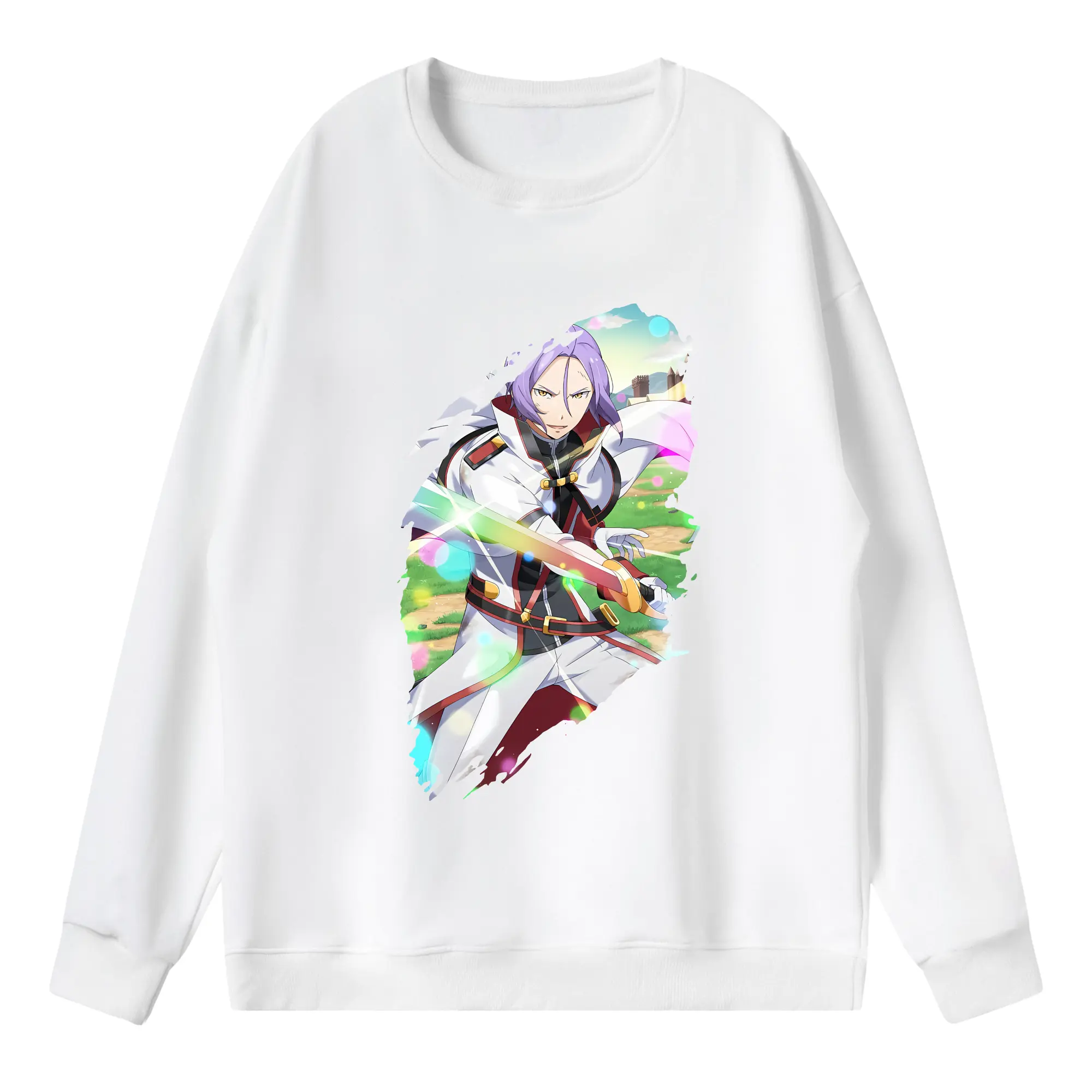 リゼロ グッズ ユリウス - 薄手 クルーネック スウェット 裏毛260g · ポリエステル 春秋向け カジュアル 男女兼用 · トレーナー デイリー スポーツ 散歩に最適