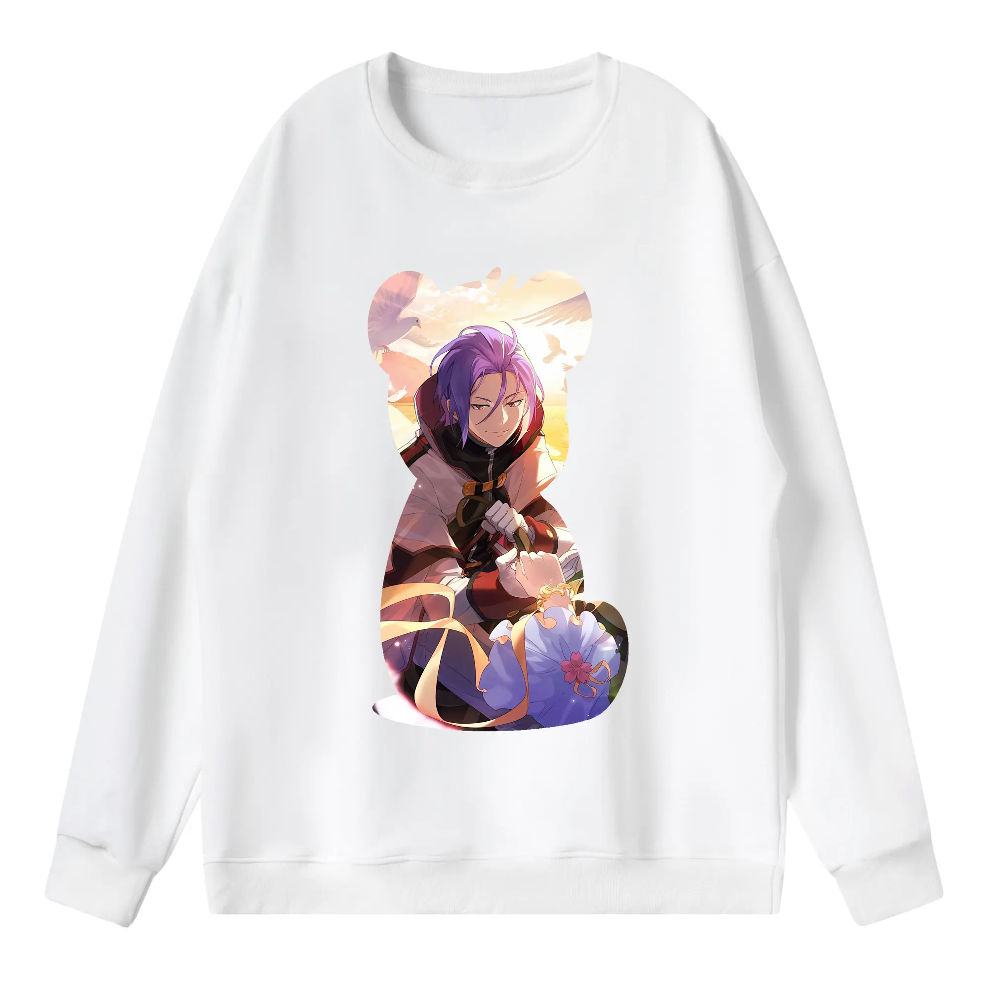 リゼロ グッズ ユリウス - 薄手 クルーネック スウェット 裏毛260g · ポリエステル 春秋向け カジュアル 男女兼用 · トレーナー デイリー スポーツ 散歩に最適